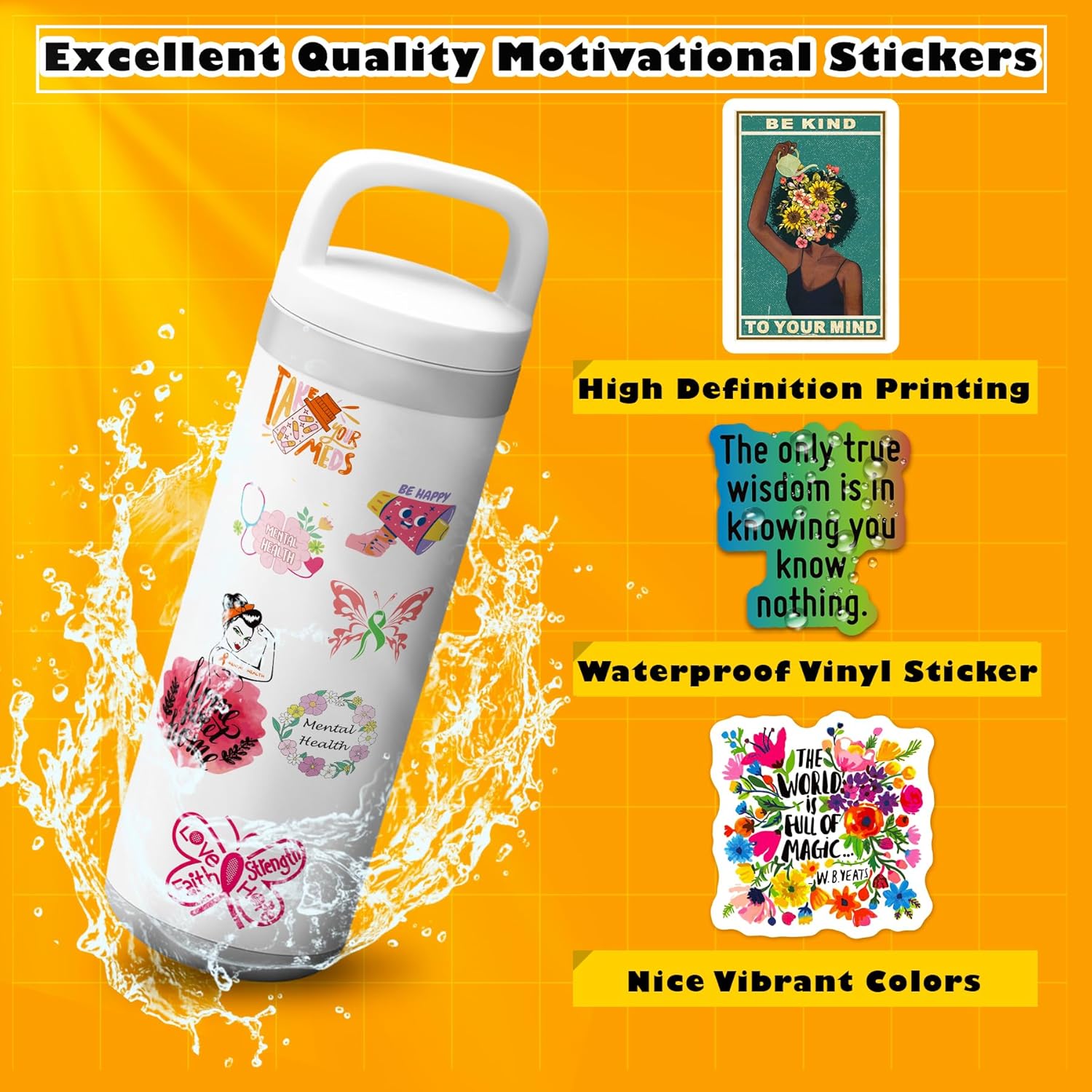 300PCS Inspirational Stickers, Motivational Quote Stickers for Adults Teens Students Teacher Employees School Classroom, Positive Affirmation