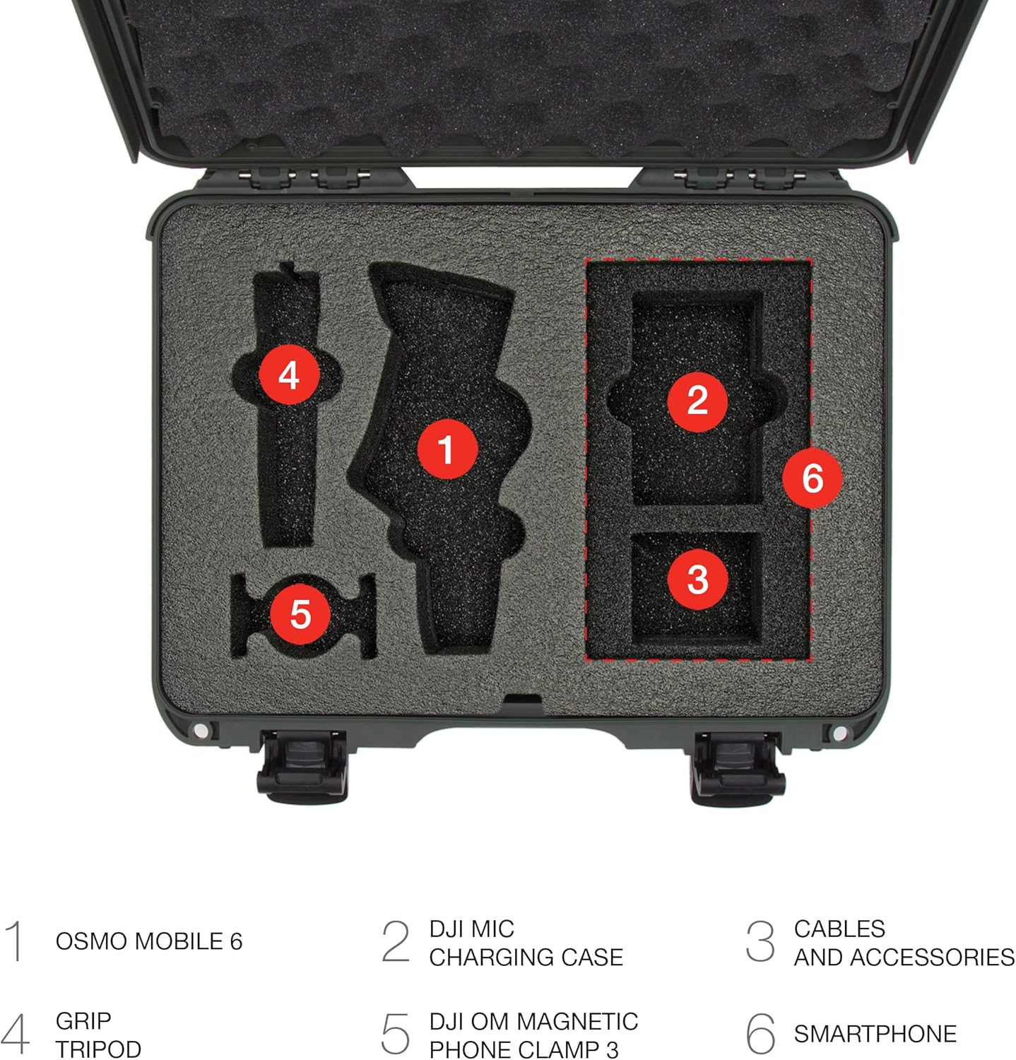 Nanuk Funda 910 con espuma (C0798) DJI OSMO Mobile 6 – Oliva