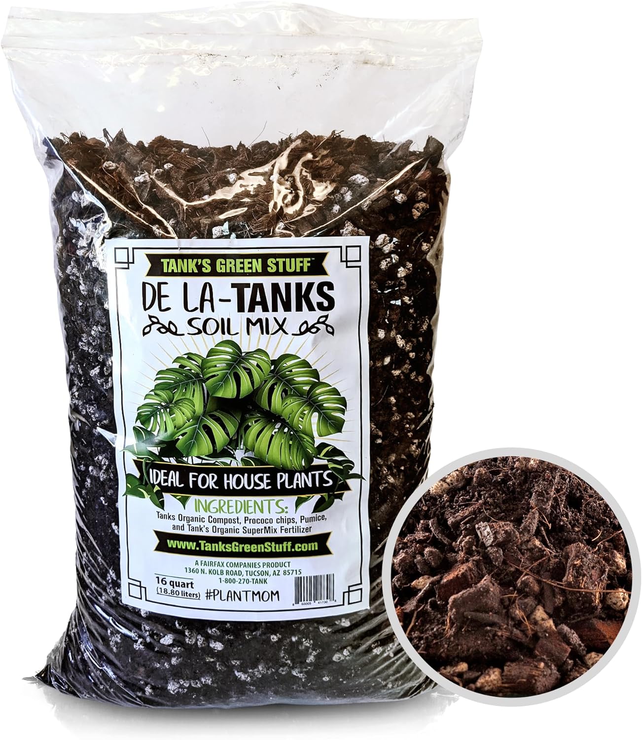 De La Tanks – Mezcla de plantas de casa de 16 cuartos de galón  Suelo de plantas de interior de primera calidad, tierra superior para macetas de
