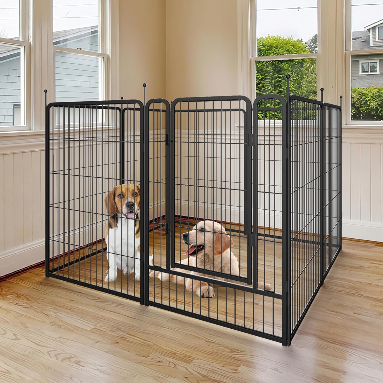 Musen Corralito para perros para interiores y exteriores, 8 paneles de 40 pulgadas de altura, corral de ejercicio con puertas para perros grandes,