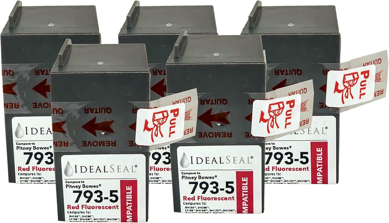 (5) Cartucho de tinta roja compatible con PB 793-5 para medidores de franqueo P700, DM100i, DM125i, DM150i, DM175i, DM200L, DM225