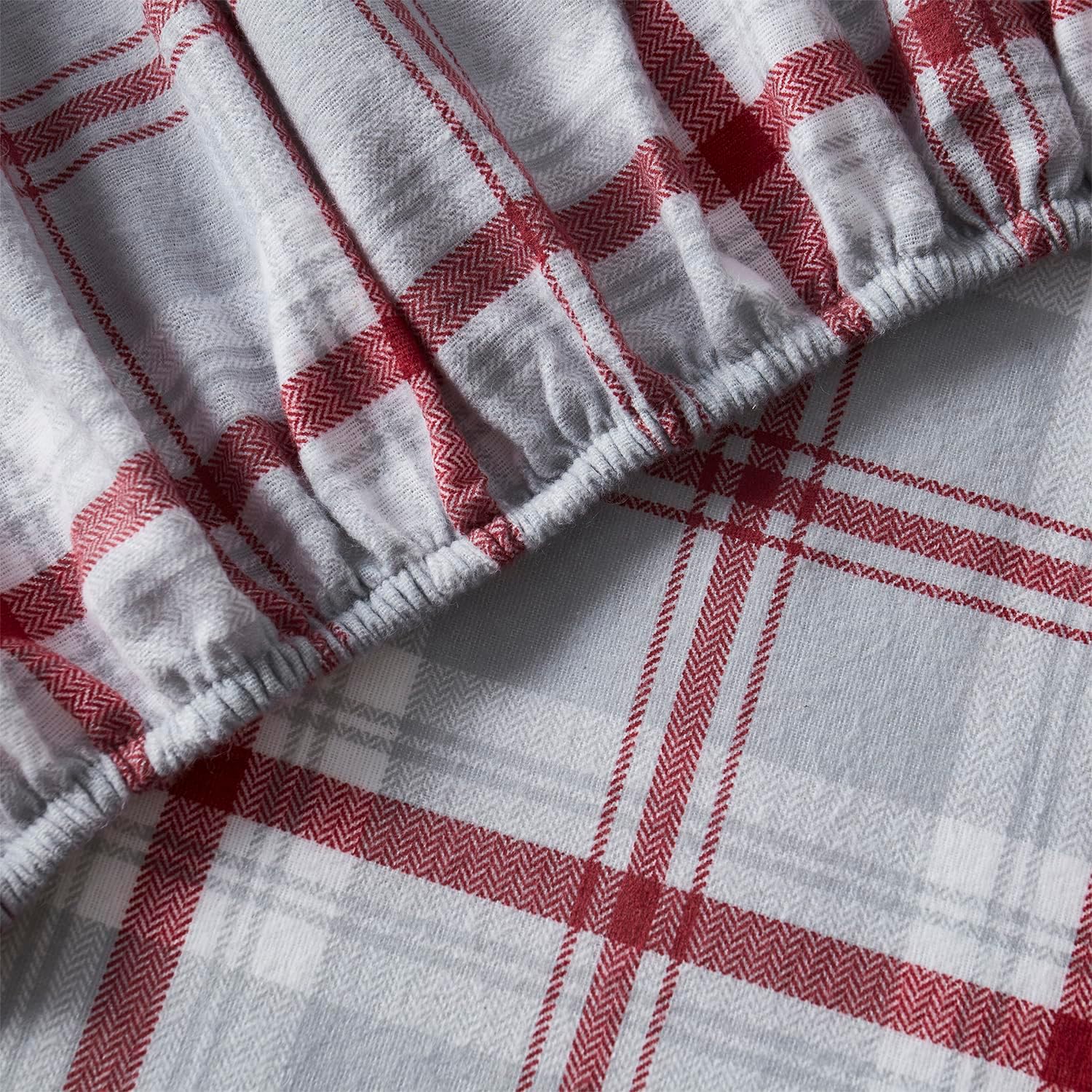 Bearpaw – Sábanas matrimoniales, ropa de cama de franela de algodón de 4 piezas con fundas de almohada a juego, cepillo para mayor suavidad,