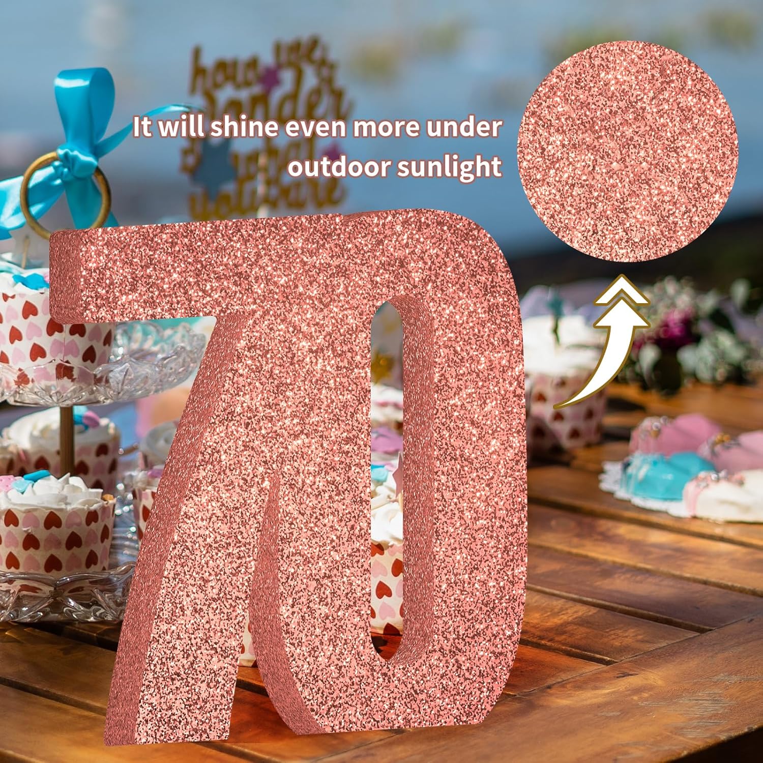 Decoraciones de cumpleaños número 70 para mujer, decoraciones de 70 aniversario, centros de mesa de fiesta de cumpleaños 70 con purpurina de oro
