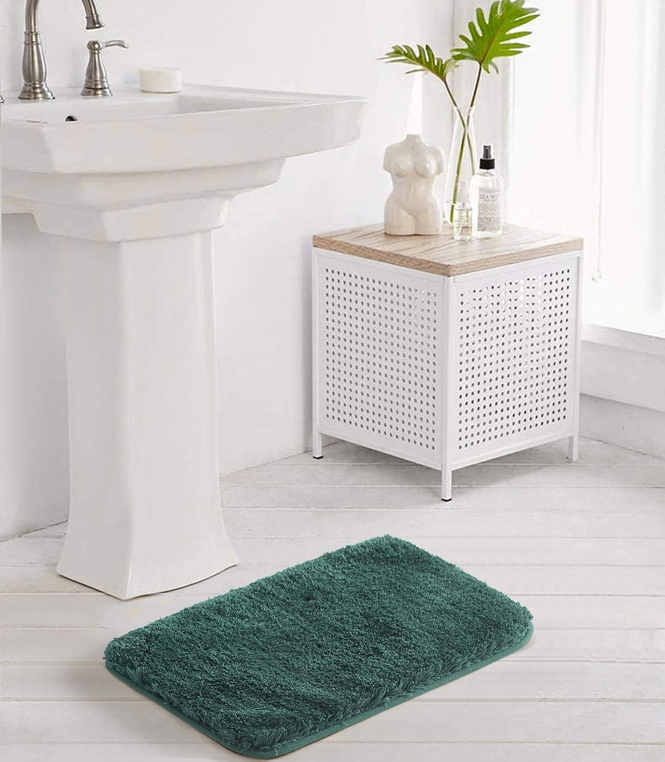 Suchtale – Alfombra peluda de microfibra suave para baño, antideslizante, absorbe el agua, lavable a máquina, alfombra de felpa gruesa para ducha