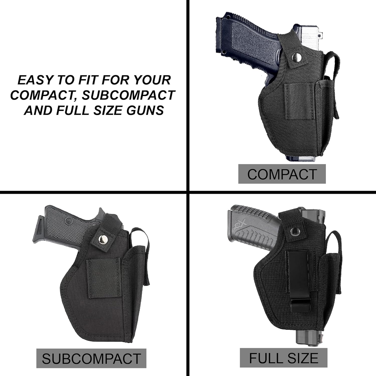 Fundas de pistola para hombresmujeres, funda 380 para pistolas, funda universal de Airsoft derechaizquierda, IWBOWB de 0.354 in para transporte