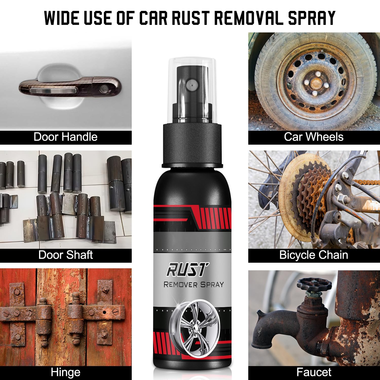 Aerosol de eliminación de óxido de automóvil de 3.4 fl oz para removedor de óxido de metal multifuncional, convertidor de óxido de pintura metálica