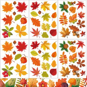 64 calcomanías de otoño para ventana, hojas de arce, calcomanías de ventana de hojas de otoño para ventana de vidrio, hogar, oficina, decoración de 64 calcomanías de otoño para ventana, hojas de arce, calcomanías de ventana de hojas de otoño para ventana de vidrio, hogar, oficina, decoración de