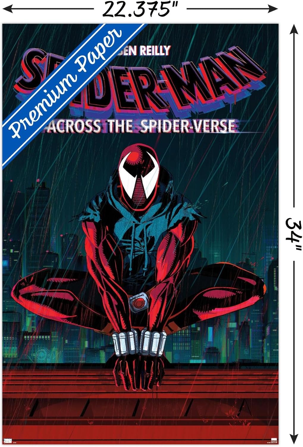 Trends International Marvel Spider-Man Across The Spider-Verse – Póster de pared de una hoja de Ben Reilly, 22.37 x 34.00 pulgadas, versión premium