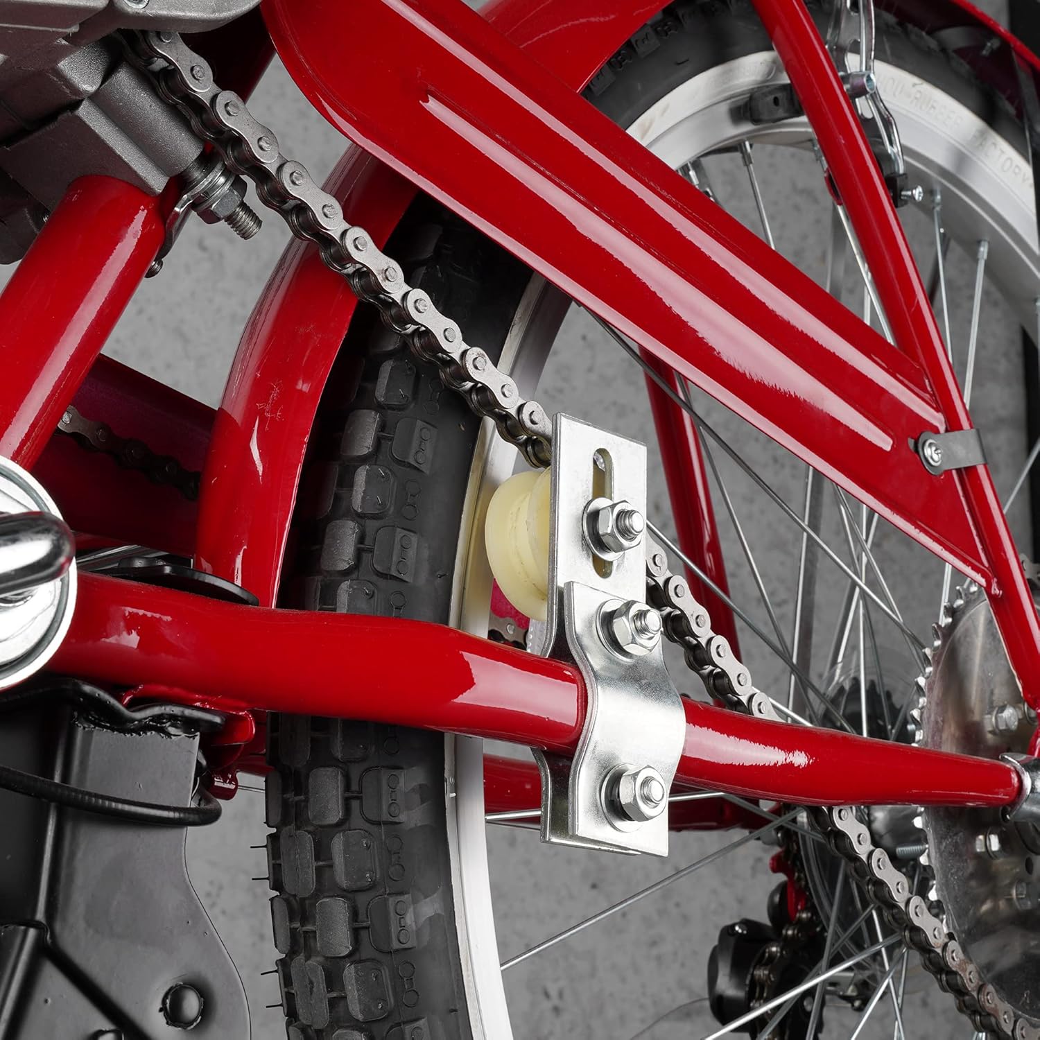 Tensor de cadena de polea con una polea extra para bicicleta motorizada con motor de 2 tiempos de 49 cc a 80 cc