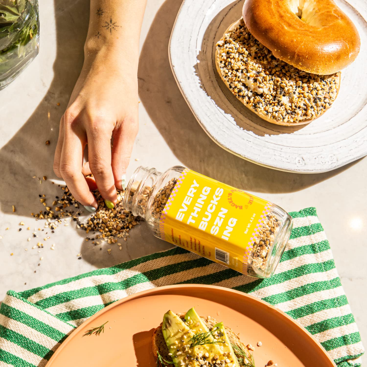 Lil Bucks Condimento de superalimentos todo menos el bagel, condimento crujiente para todo, condimento sin gluten
