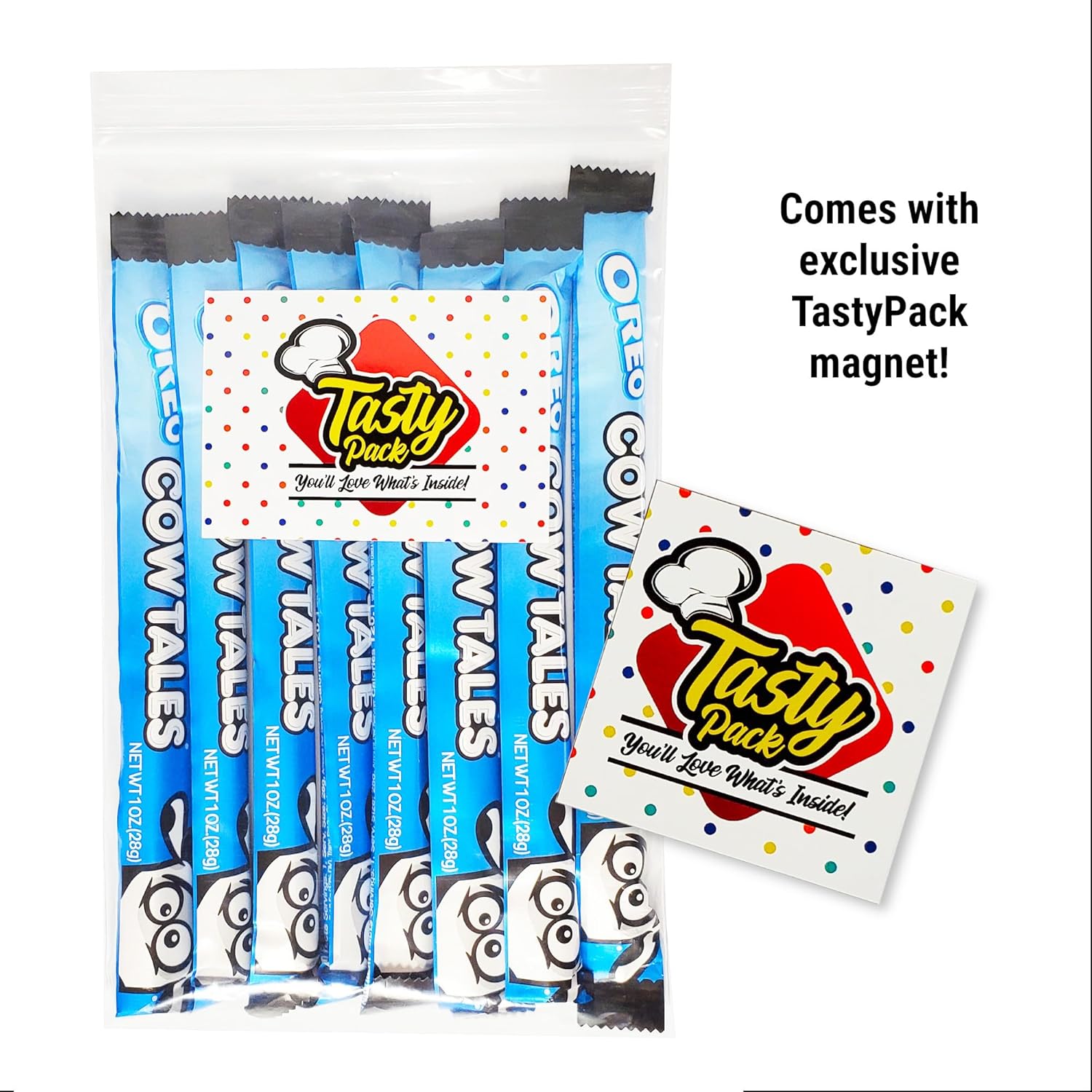 Goetze Cow Tales – Paquete de 8 caramelos sabrosos con imán de TastyPack (Oreo Cow Tales, 8 unidades)