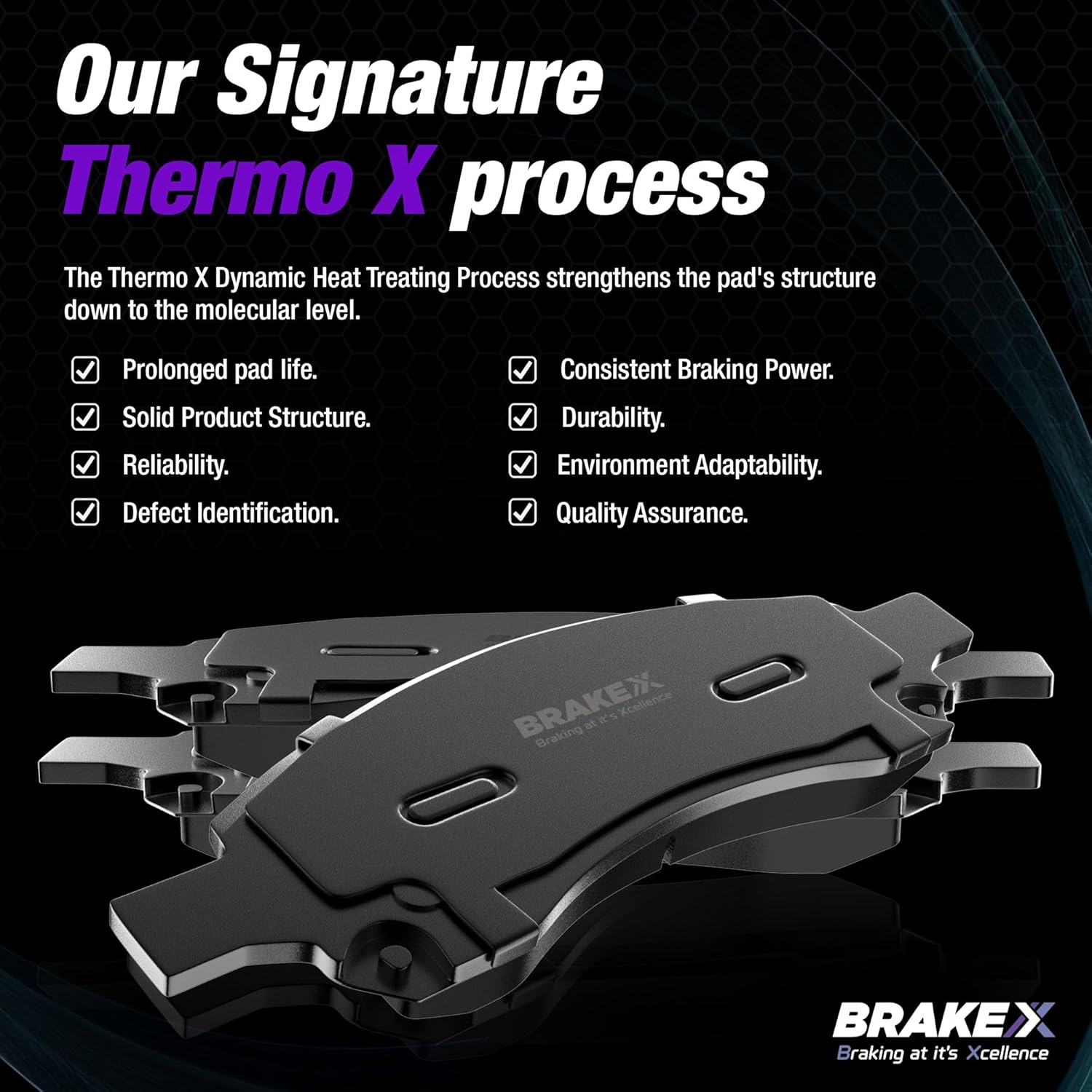Brake X – Kit de pastillas de freno y rotores de repuesto Brake X  Rotores recubiertos Aegis GEOMET y pastillas de freno de cerámica Alpha