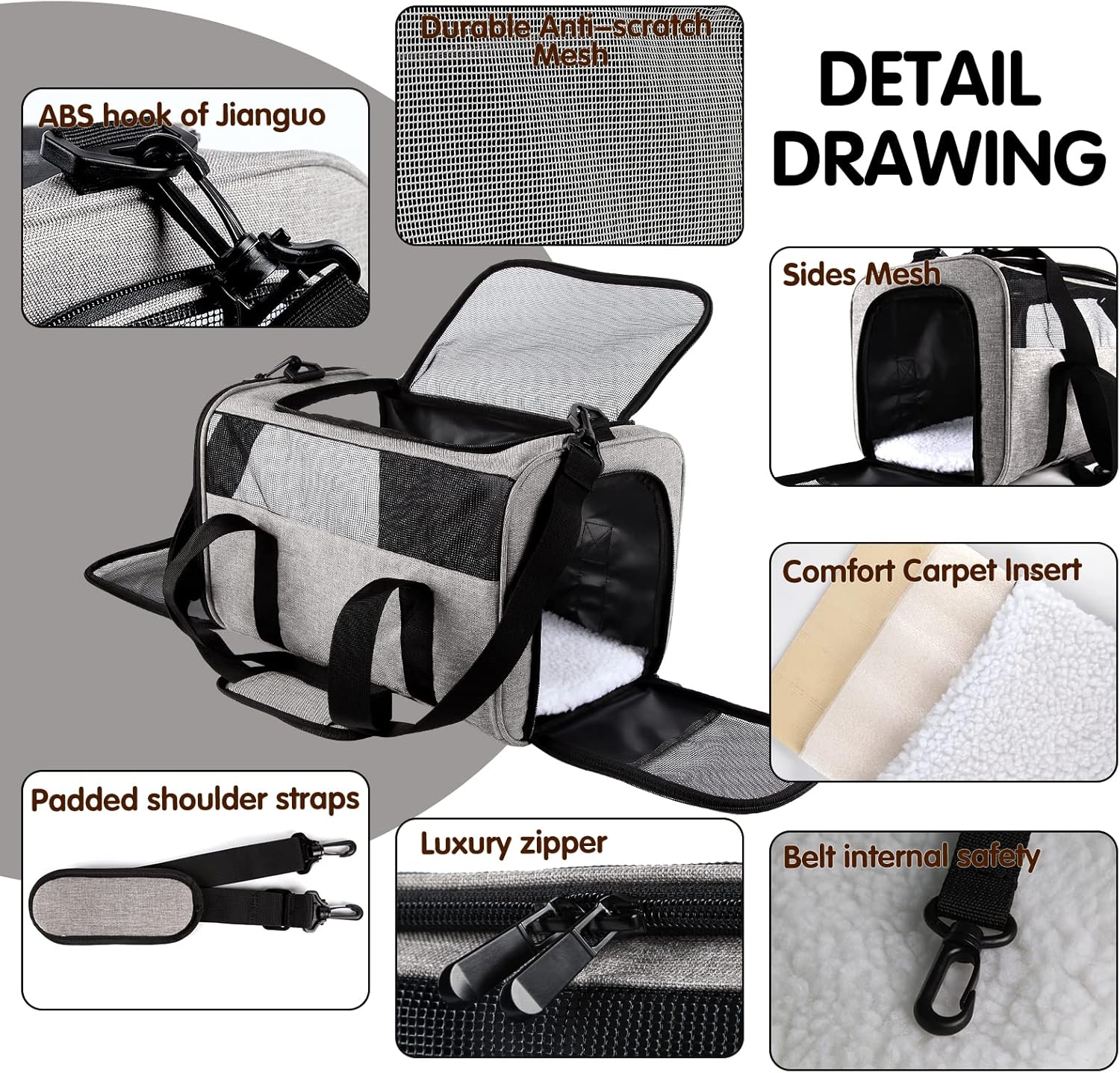 Yipincover Carriers – Funda de transporte para mascotas de lados suaves para gatos pequeños y medianos, perros y cachorros de menos de 15 libras,