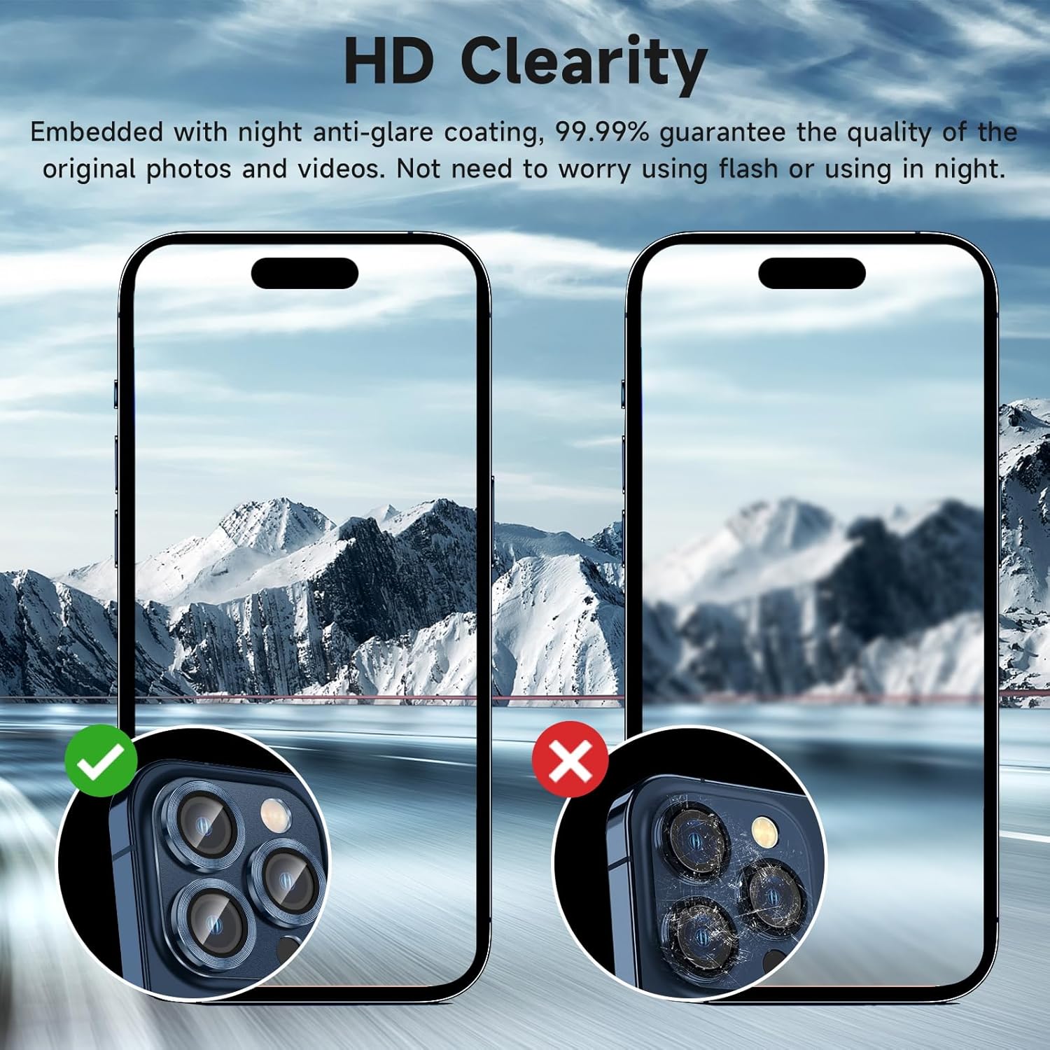 Protector de lente de cámara para iPhone 15 Pro MaxiPhone 15 Pro, vidrio templado 9H anti rayones Ultra HD, cubierta protectora de pantalla de