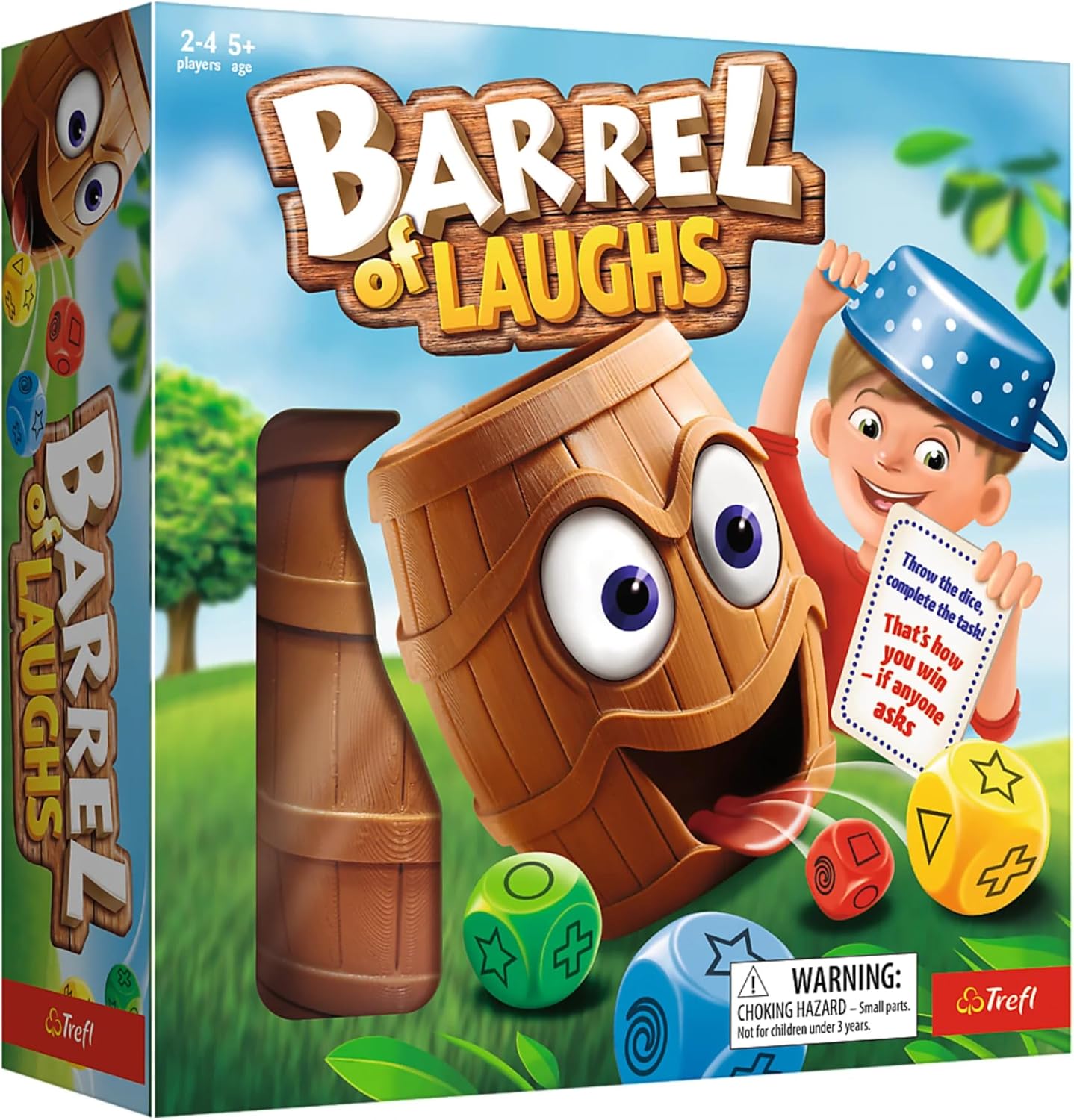 Trefl Barrel of Laughs – Juego de mesa familiar, juego de dados, juego de cartas, juego de fiesta para adultos y niños a partir de 5 años