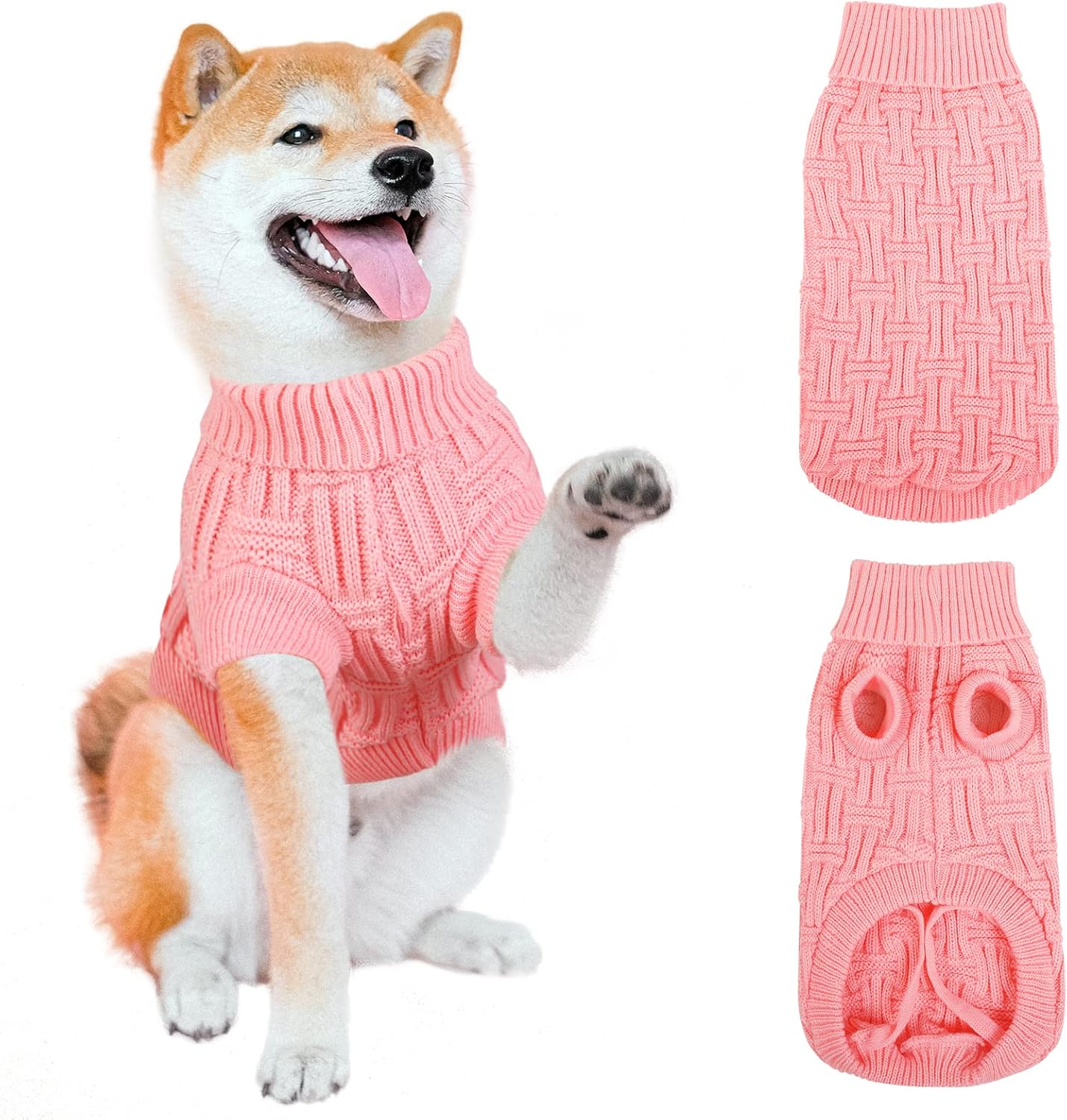 ASENKU Suéter pequeño para perro, ropa de punto para clima frío, ropa clásica de cuello alto grueso y cálida para chihuahuas, bulldogs, perros