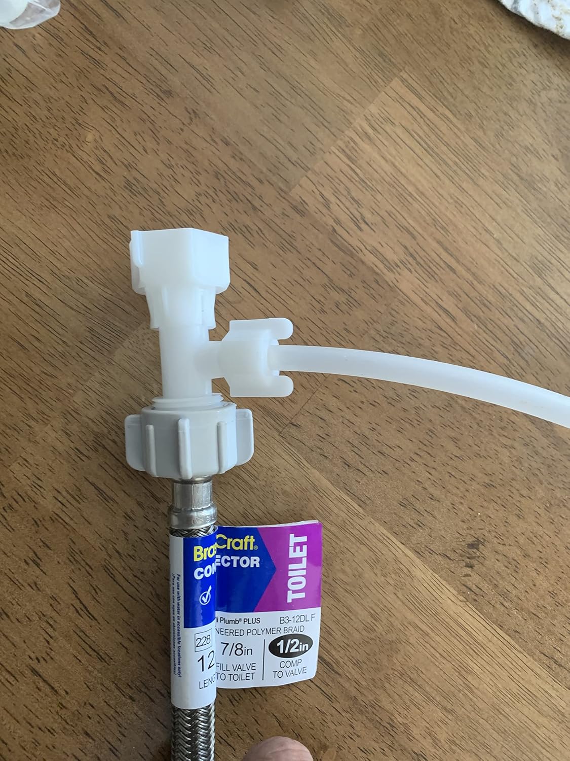 LeonKing Bidet US Plastic T Adapter 78″(1516″), 14″ pulgadas accesorio de manguera lado conector de 3 vías con arandela de goma