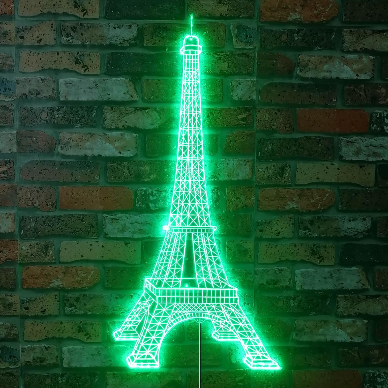 ADVPRO Letrero LED de glamour dinámico RGB de la Torre Eiffel de París, forma de corte a borde, decoración de pared 3D inteligente, iluminación