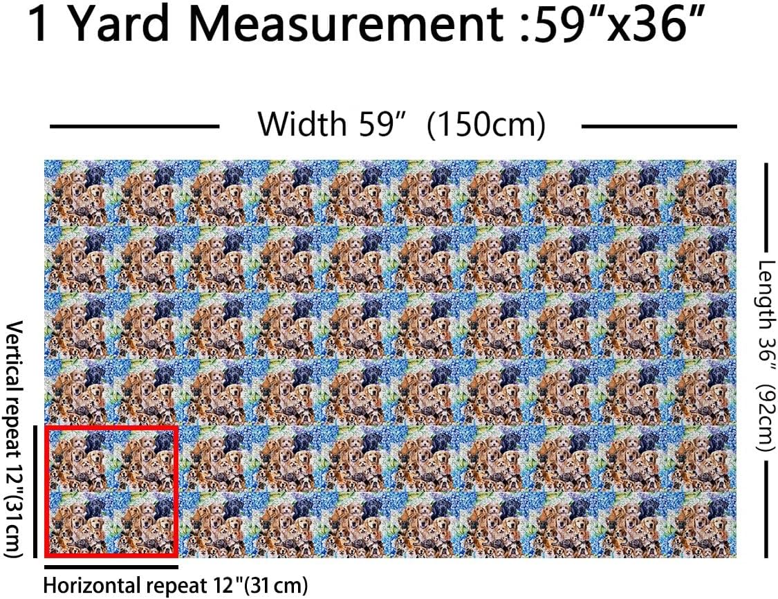 The Yard, tela de tapicería para perros, bonita colección 3D de perros para exteriores, tela decorativa de flores florales azules para tapicería y