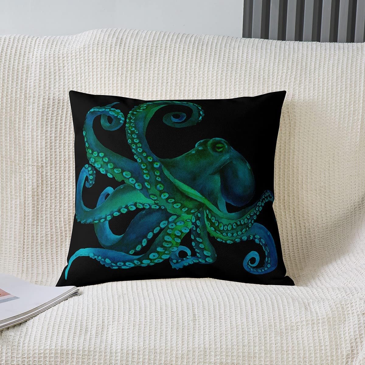 Erosebridal Octopus – Juego de 2 fundas de almohada de 24 x 24 pulgadas, fundas de almohada decorativas de pulpo 3D, fundas de almohada decorativas