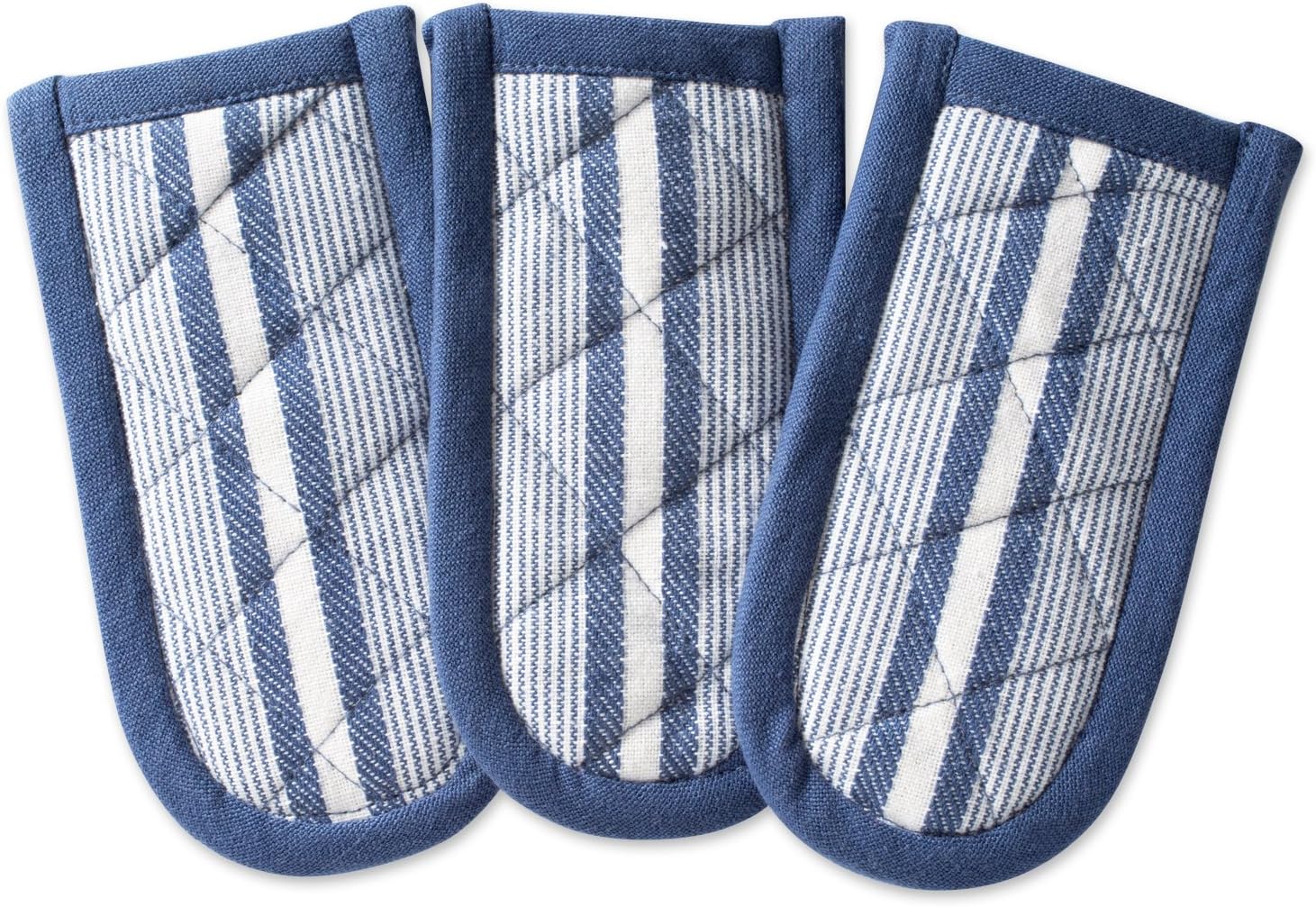 DII Double Strip Chef – Colección de cocina y horneado, juego de asas de sartén, 6 x 3, azul francés, 3 piezas