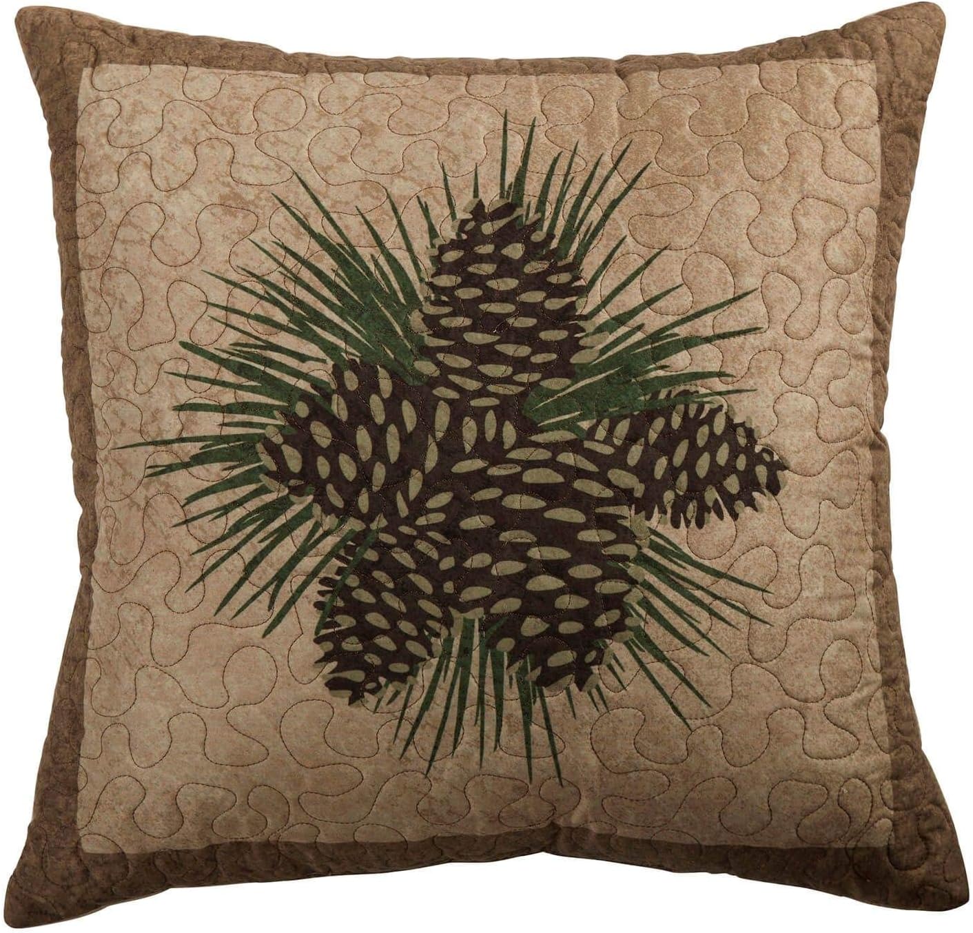 Donna Sharp Almohada decorativa de pino antiguo con diseño de cono de pino, cuadrado
