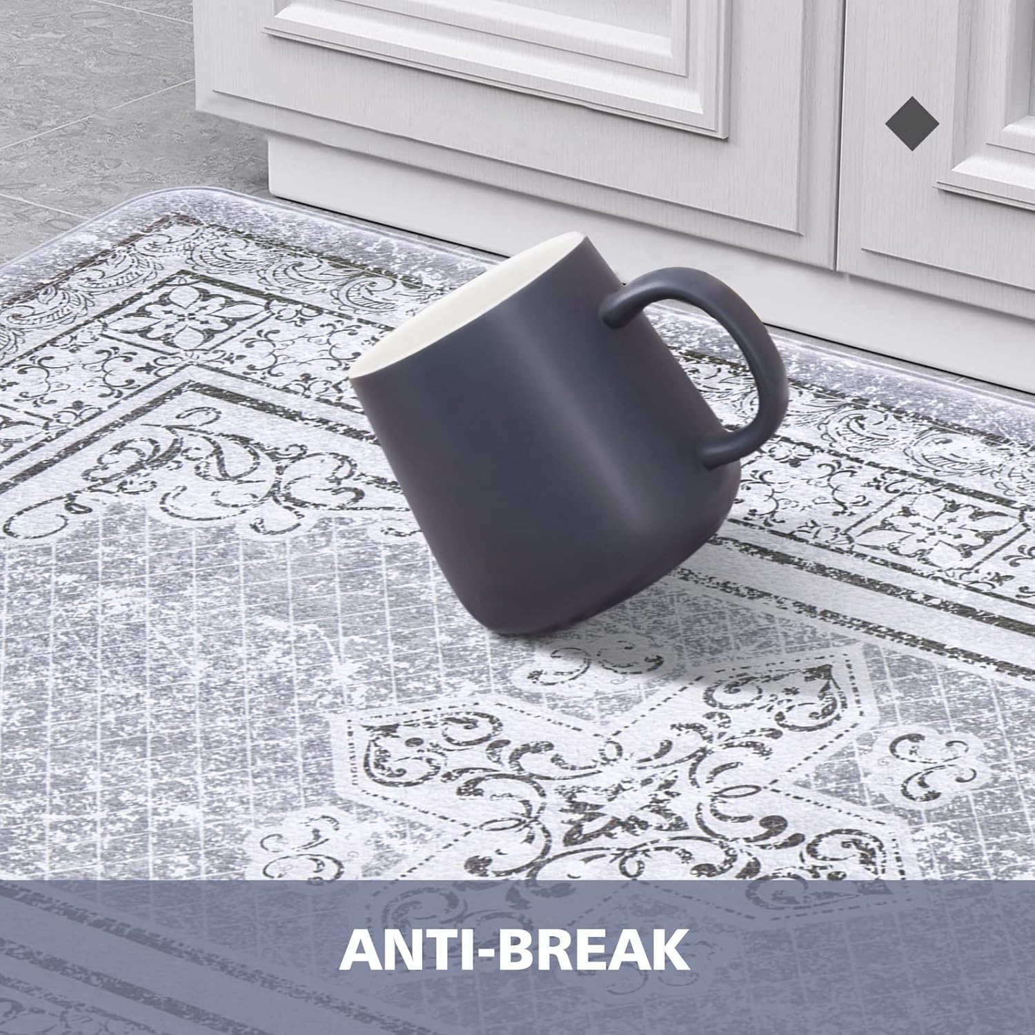 ASPMIZ Tapete de cocina antifatiga, tapete de cocina de granja, antideslizante, lavable, bohemio, acolchado, tapete de cocina para piso, tapete