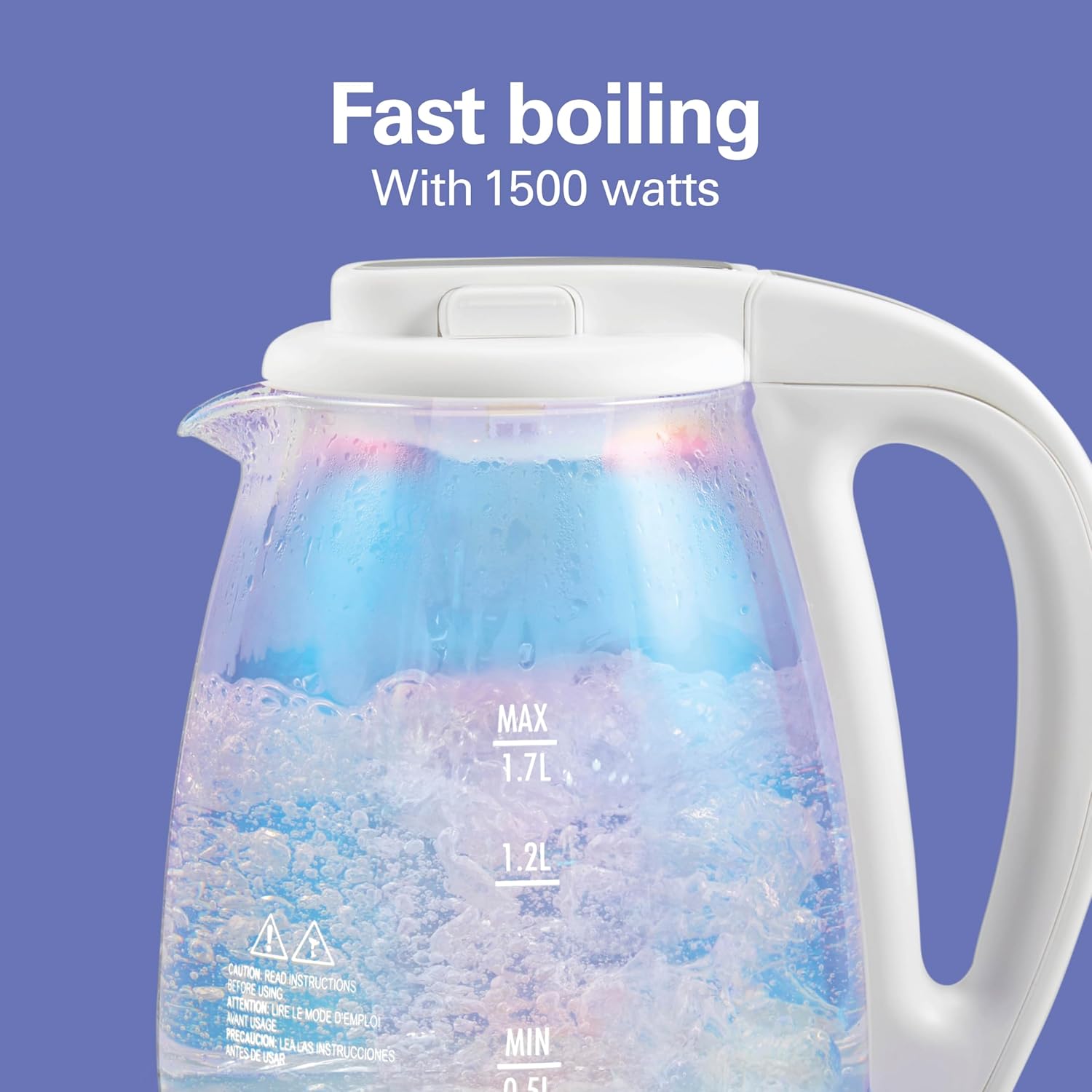 Hamilton Beach Hervidor de té eléctrico de 1.7L, caldera de agua y calentador, filtro de malla integrado, apagado automático y protección para