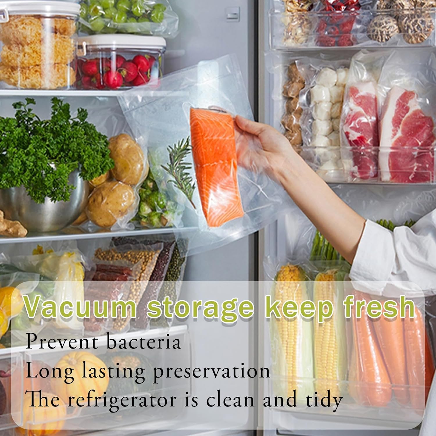 Máquina selladora al vacío de alimentos, sellador automático de alimentos de un solo toque, sistema de sellado de aire para almacenamiento de