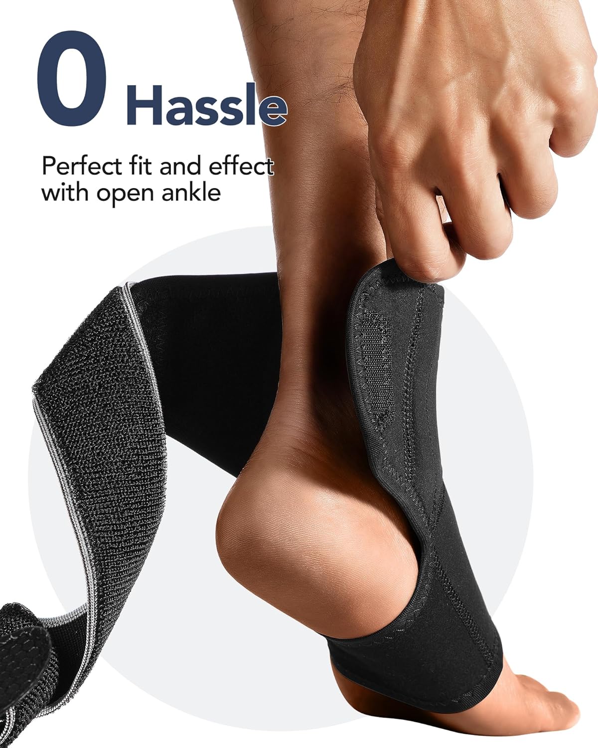 Tobillera para alivio de la fascitis plantar con fuerte correa de compresión y estabilizadores laterales para dolor de arco, tendinitis de Aquiles,