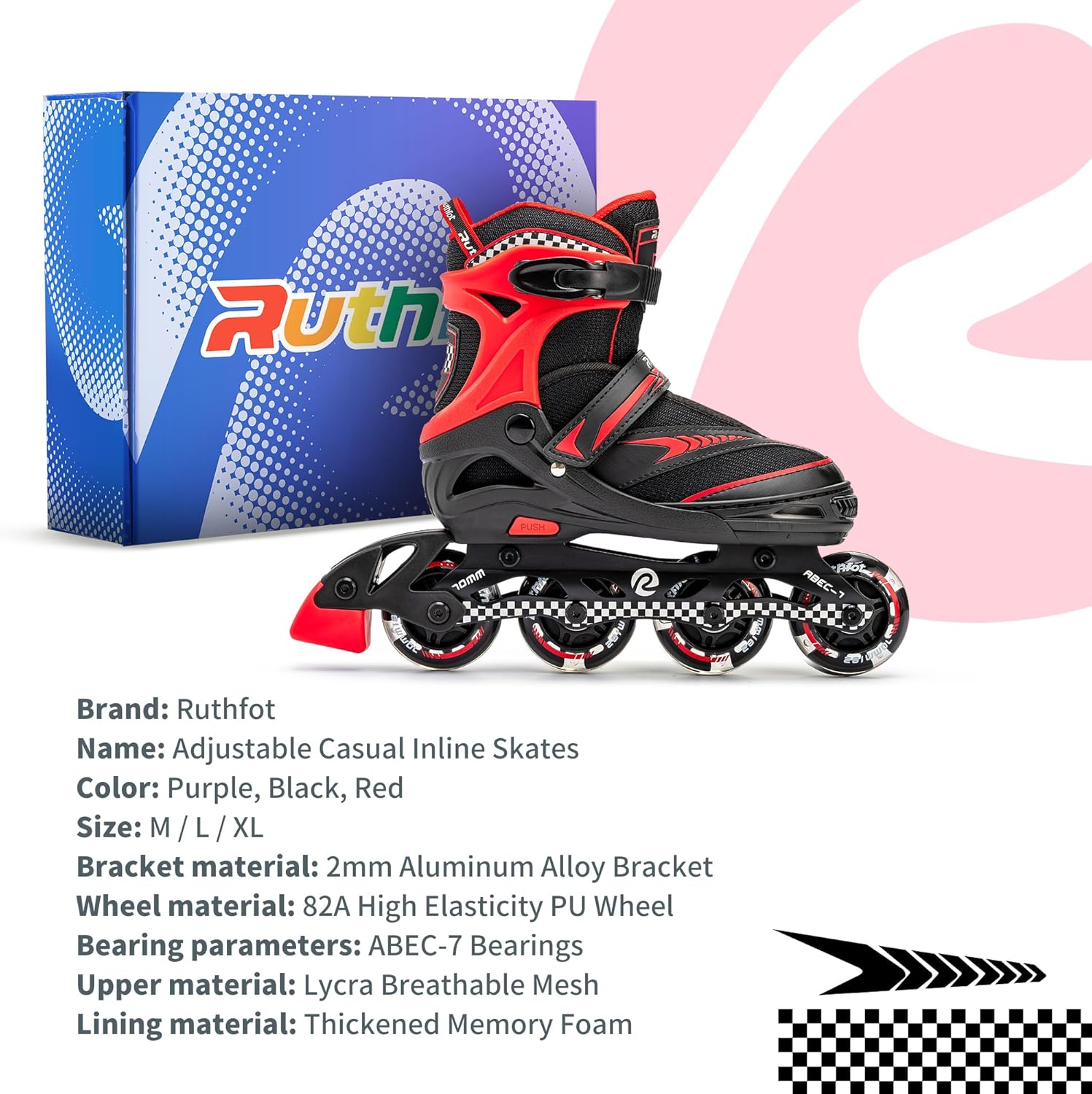 Patines en línea ajustables para niños y niñas con ruedas de luz completa, patines para exteriores para niños y mujeres