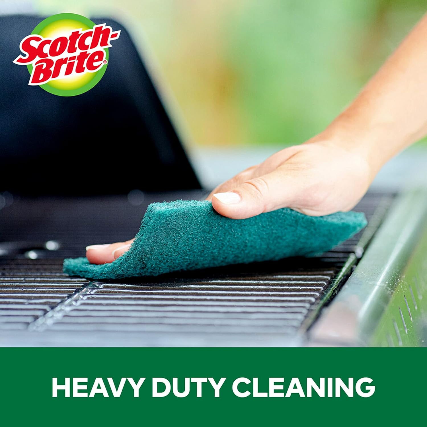 Scotch-Brite – Estropajos resistentes, ideales para herramientas de jardín y parrillas, 8 unidades (paquete de 1), color verde