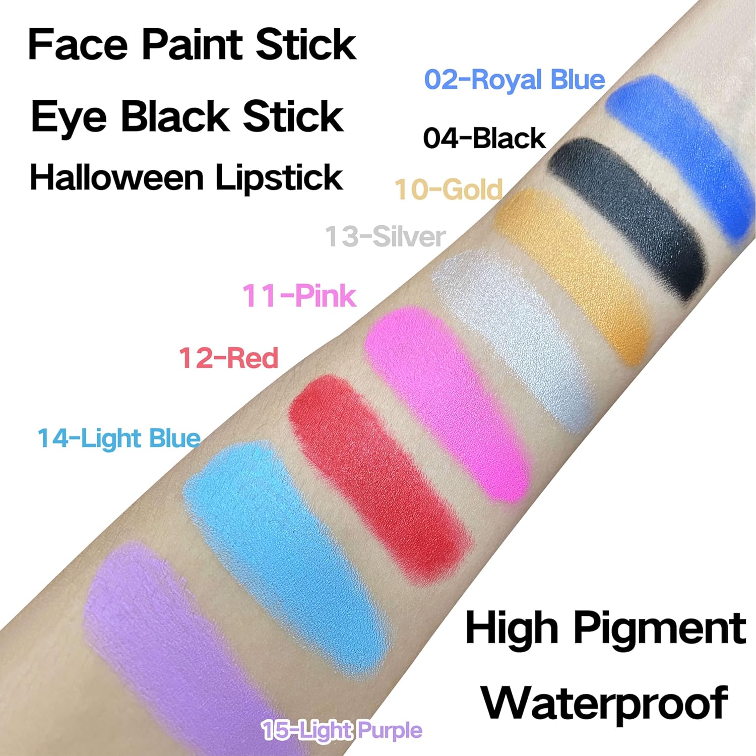 MEICOLY Pintura corporal azul para rostro y cuerpo, negro, pintura facial azul real, palo deportivo Eyeblack Stick Softbol Fútbol Béisbol Lacrosse,