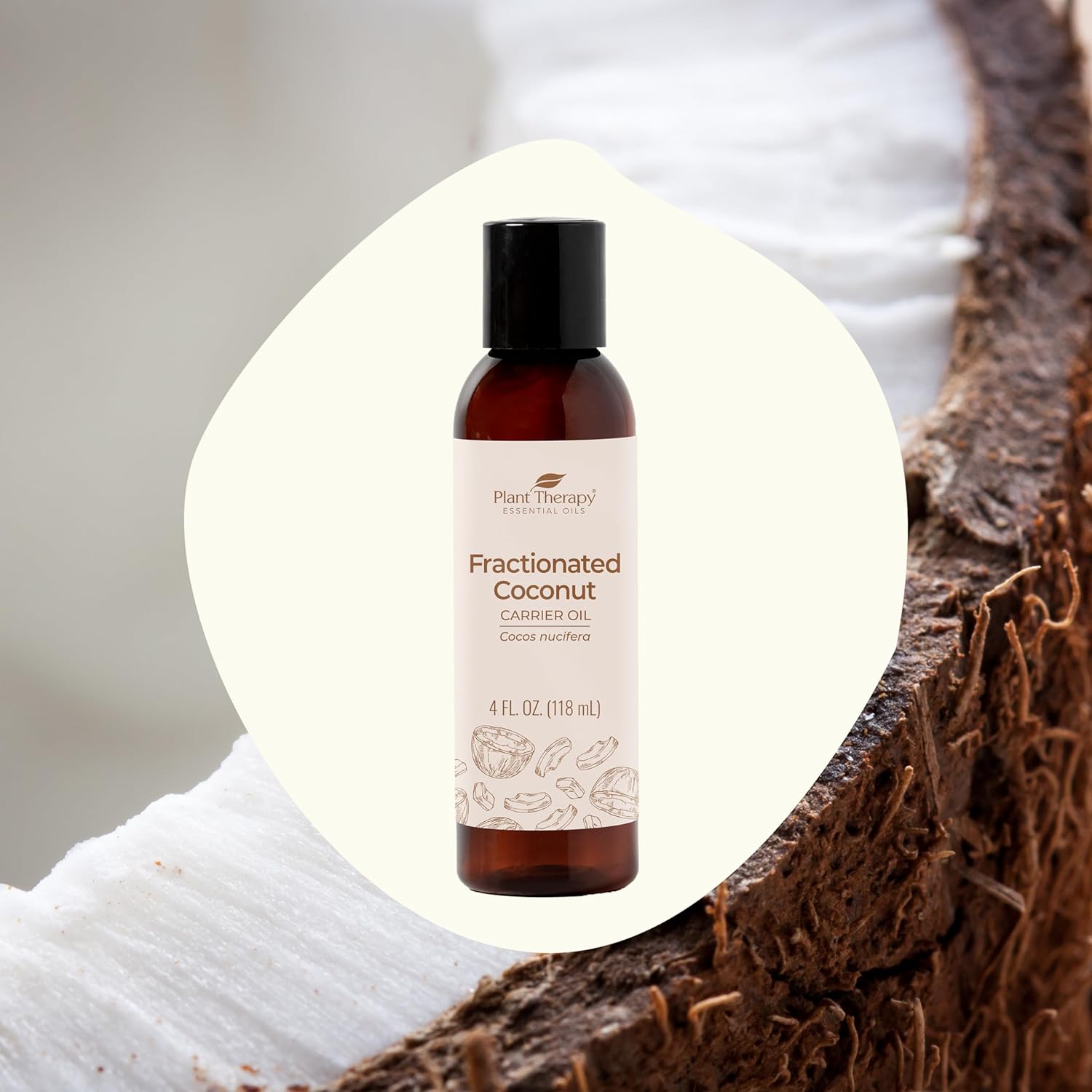 Aceite de Coco () fraccionados Carrier. Un Masaje Aceite para aromaterapia, aceite esencial de base o uso., 4 onza