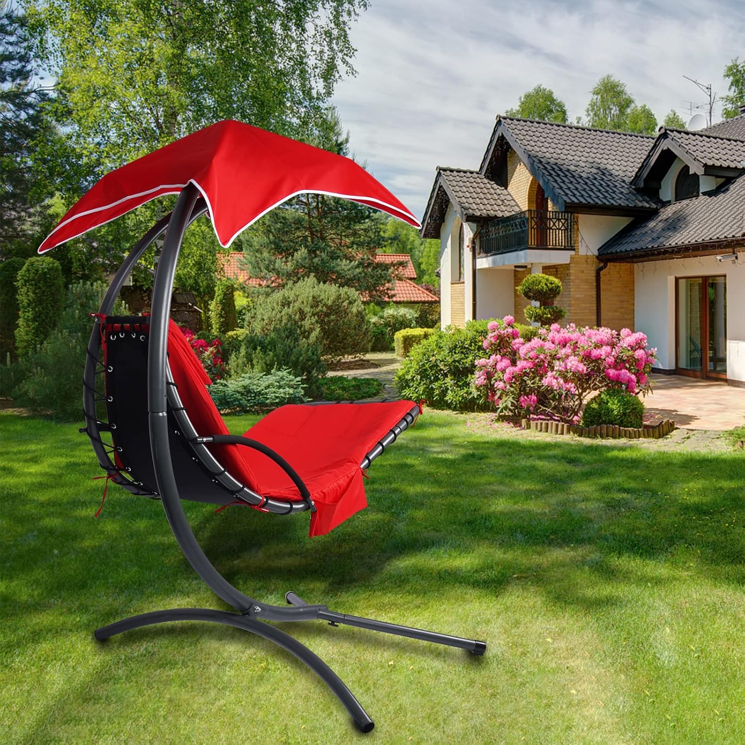 Chaise longue colgante para terraza con funda reemplazable y paño para paraguas, adecuado para tumbonas, suave y cómodo, impermeable y resistente a