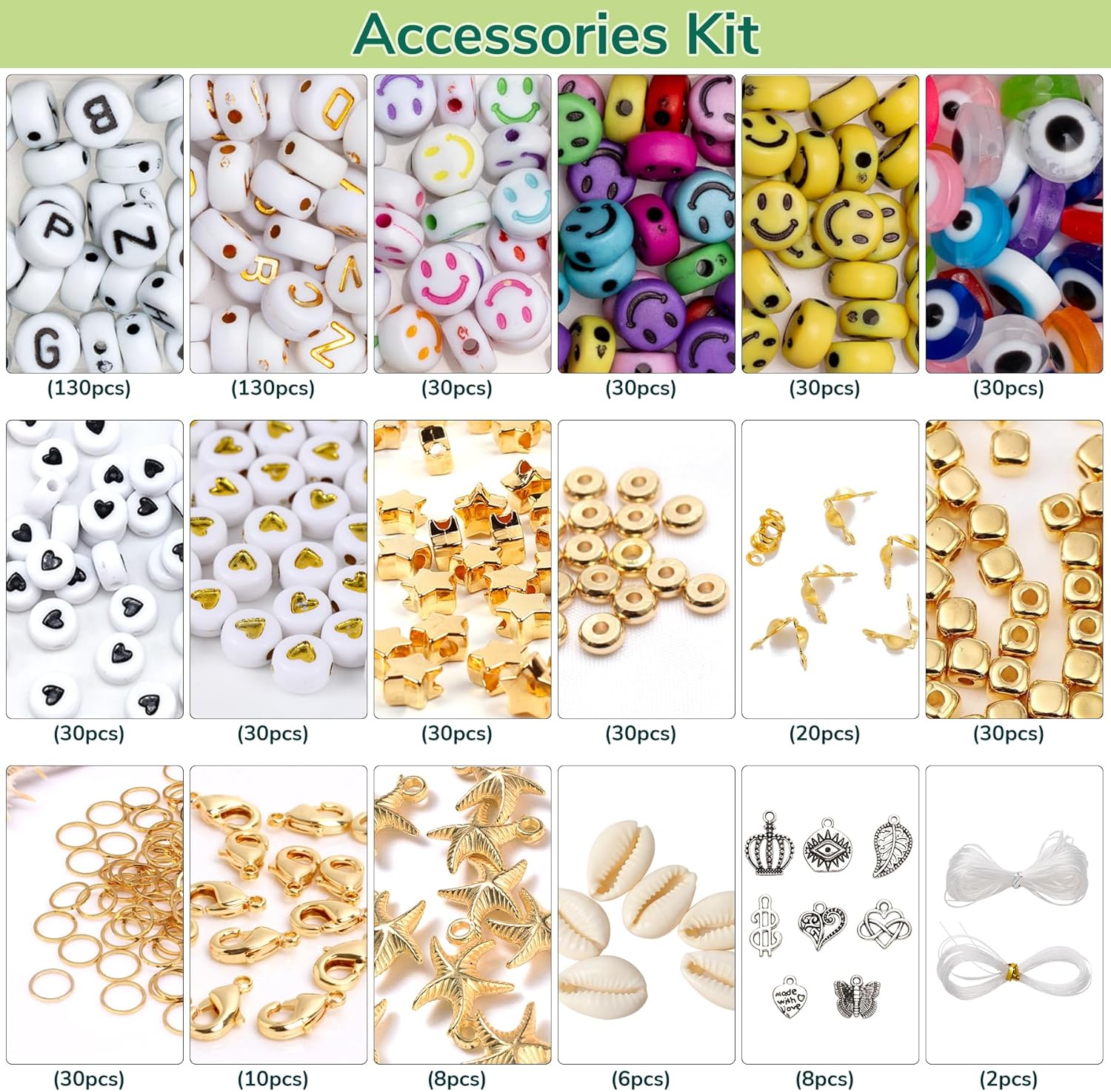10800 unidades, cuentas de arcilla de 108 colores para hacer pulseras, kit de fabricación de pulseras para hacer joyas, cuentas planas y redondas de