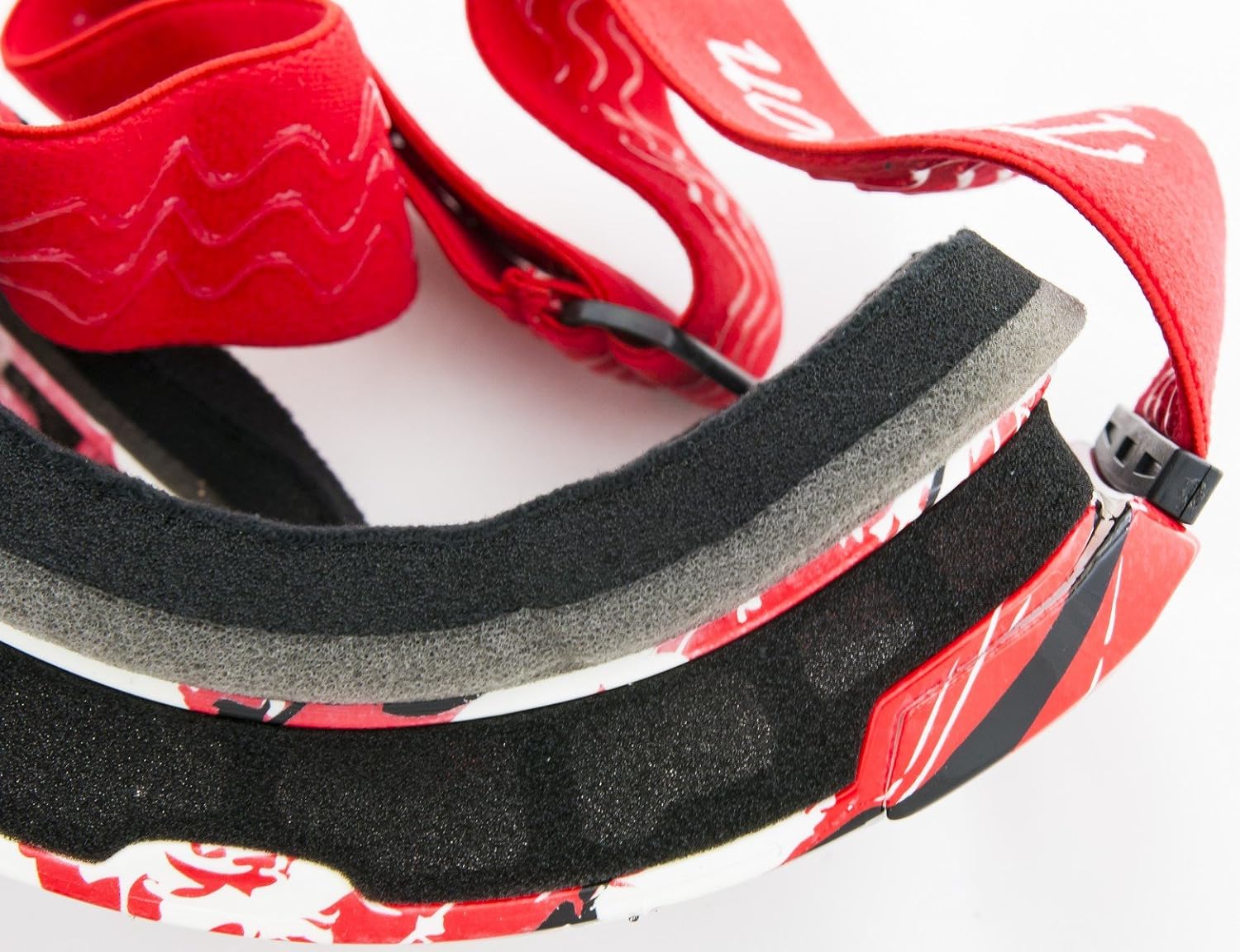 Gafas de esquí y snowboard con lente magnética antivaho (rojo negro con plata y amarillo)