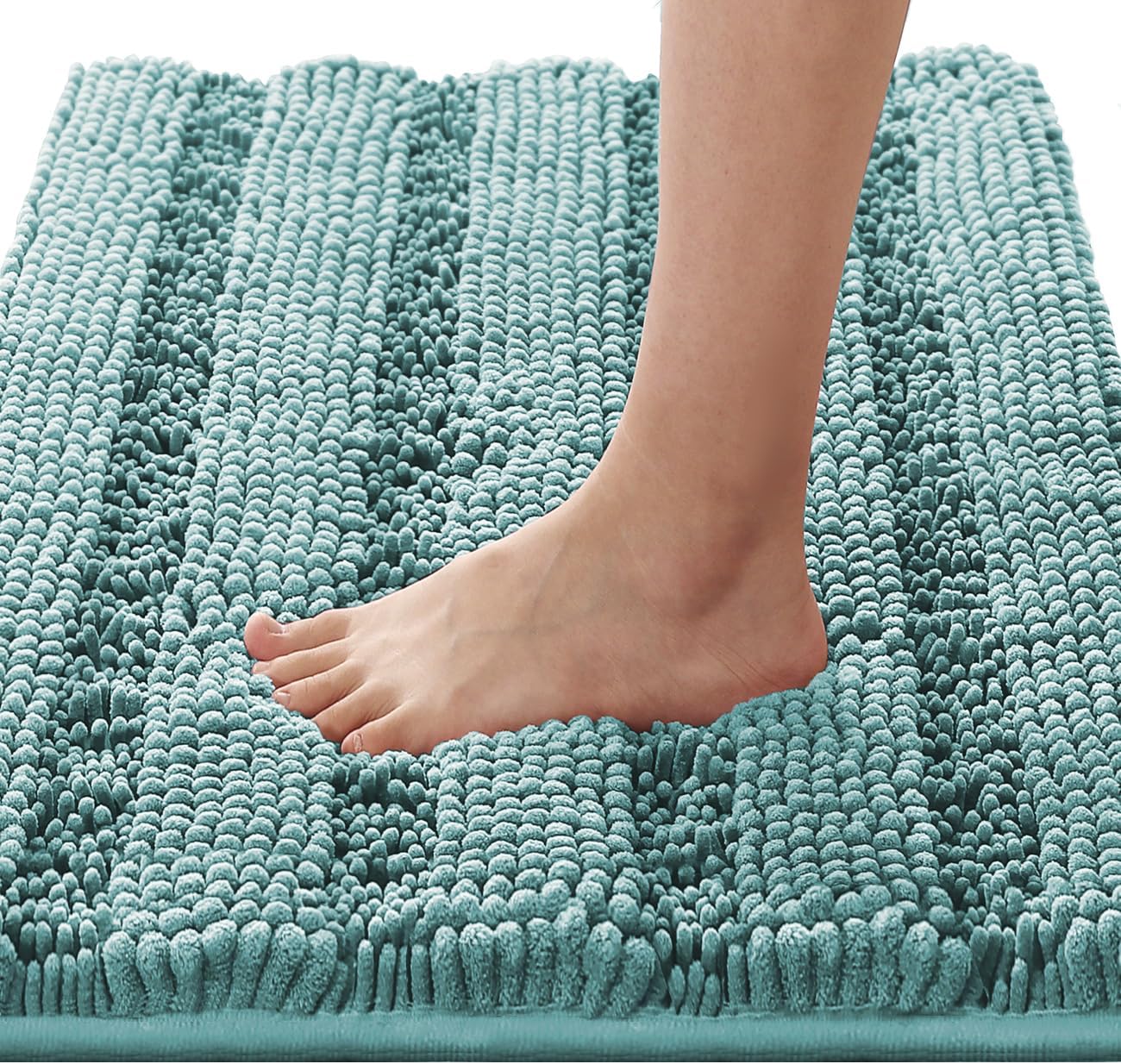 H.VERSAILTEX Alfombras de baño para baño, antideslizantes, extra gruesas, de felpilla, a rayas, de 20 x 32 pulgadas, absorbentes, antideslizantes,