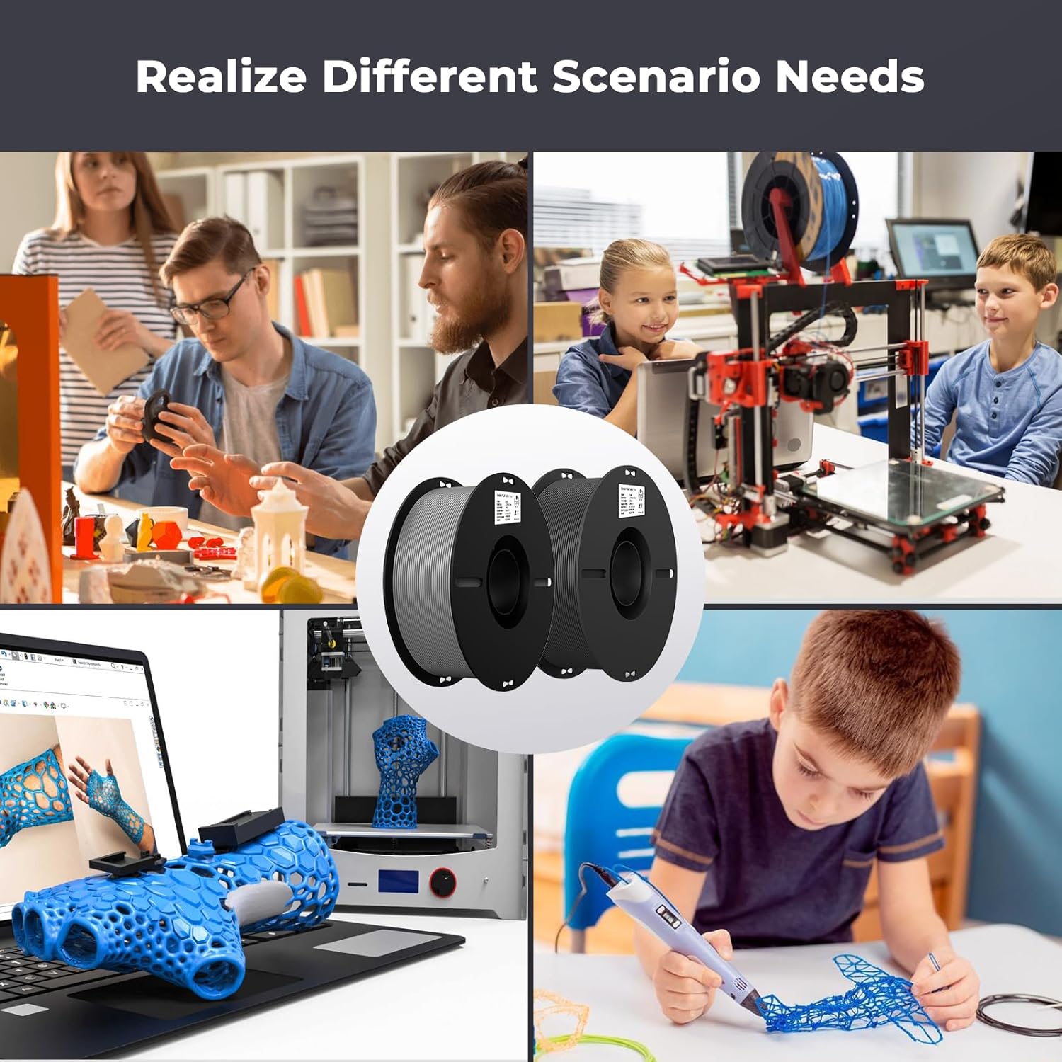 Creality Filamento para impresora 3D, filamento PLA de 0.069 pulgadas para impresión 3D, impresoras 3D de filamento PLA Ender, sin enredos, fuerte