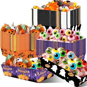 Suministros para fiesta de Halloween, 60 bandejas de papel de Halloween, bandejas de aperitivos para dulces de Halloween, bandejas para Halloween, Suministros para fiesta de Halloween, 60 bandejas de papel de Halloween, bandejas de aperitivos para dulces de Halloween, bandejas para Halloween,