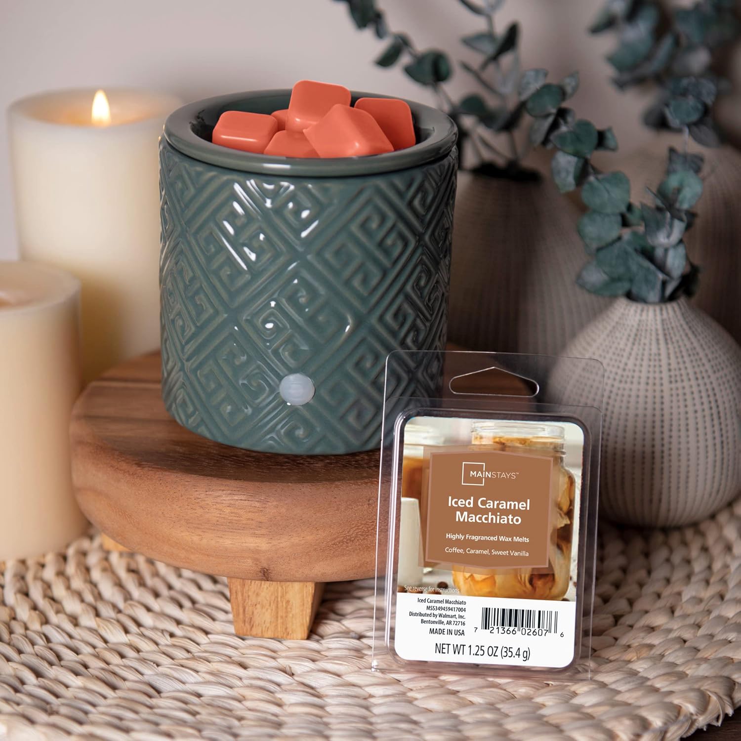 Mainstays – Cubos de cera perfumada de 1.25 onzas, paquete de 4 unidades (Iced Cramel Macchiato)