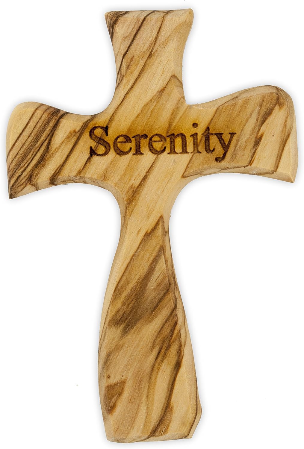 Venerare Cruz de oración de madera de olivo – Hecho a mano en Tierra Santa (Serenidad)