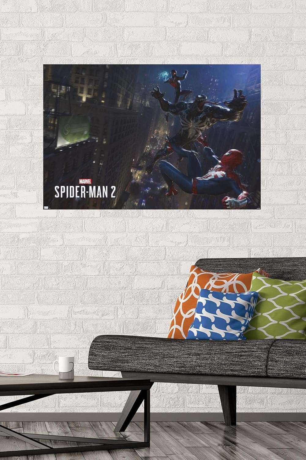 Trends International Marvel’s Spider-Man 2 – Póster de pared de lucha con veneno, 22.37 x 34.00 pulgadas, póster premium y paquete de montaje
