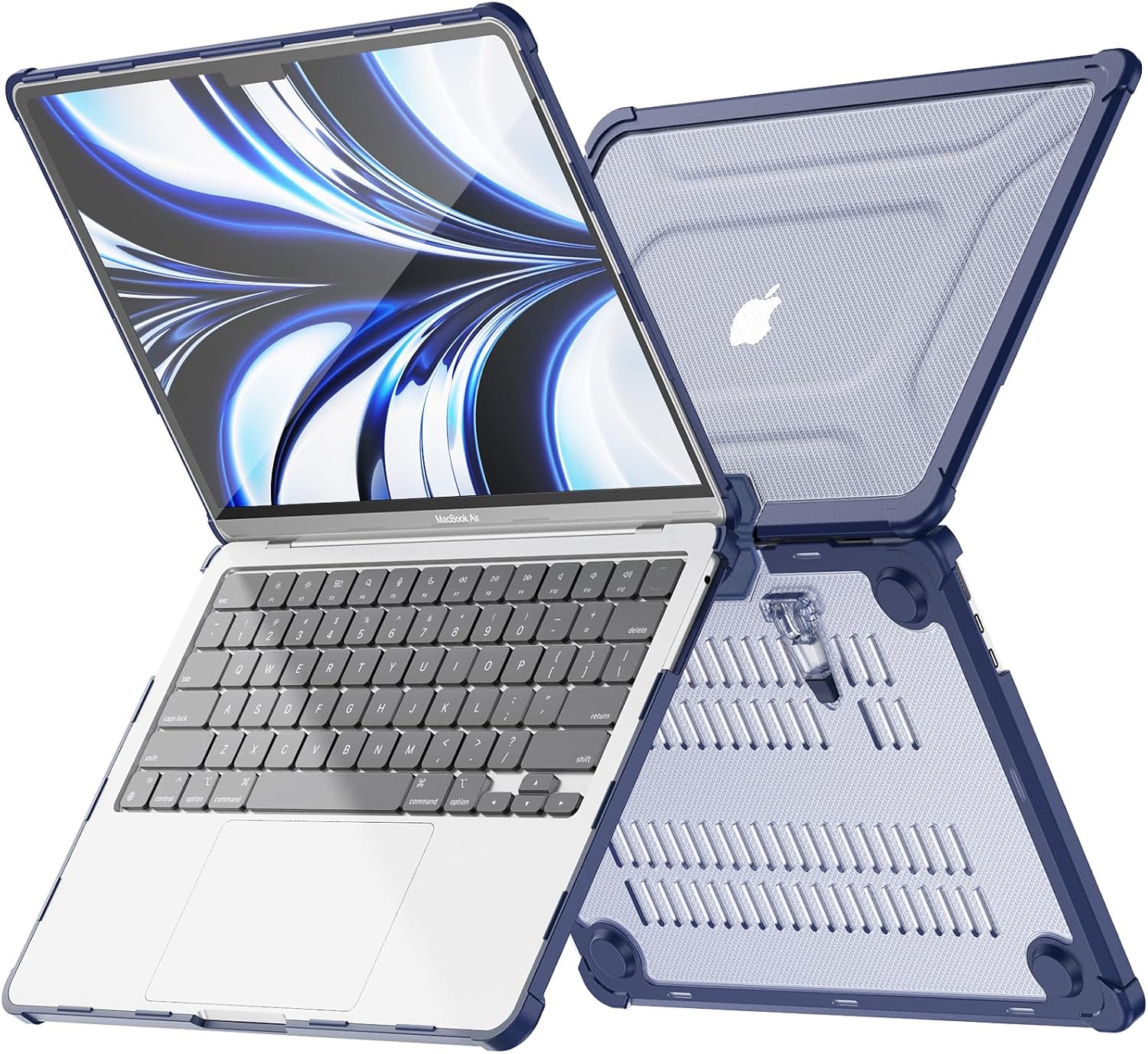 DTangLsm Funda compatible con M3 M2 MacBook Air de 15 pulgadas modelo A3114 A2941 2024 2023 con Touch ID, carcasa rígida resistente con parachoques
