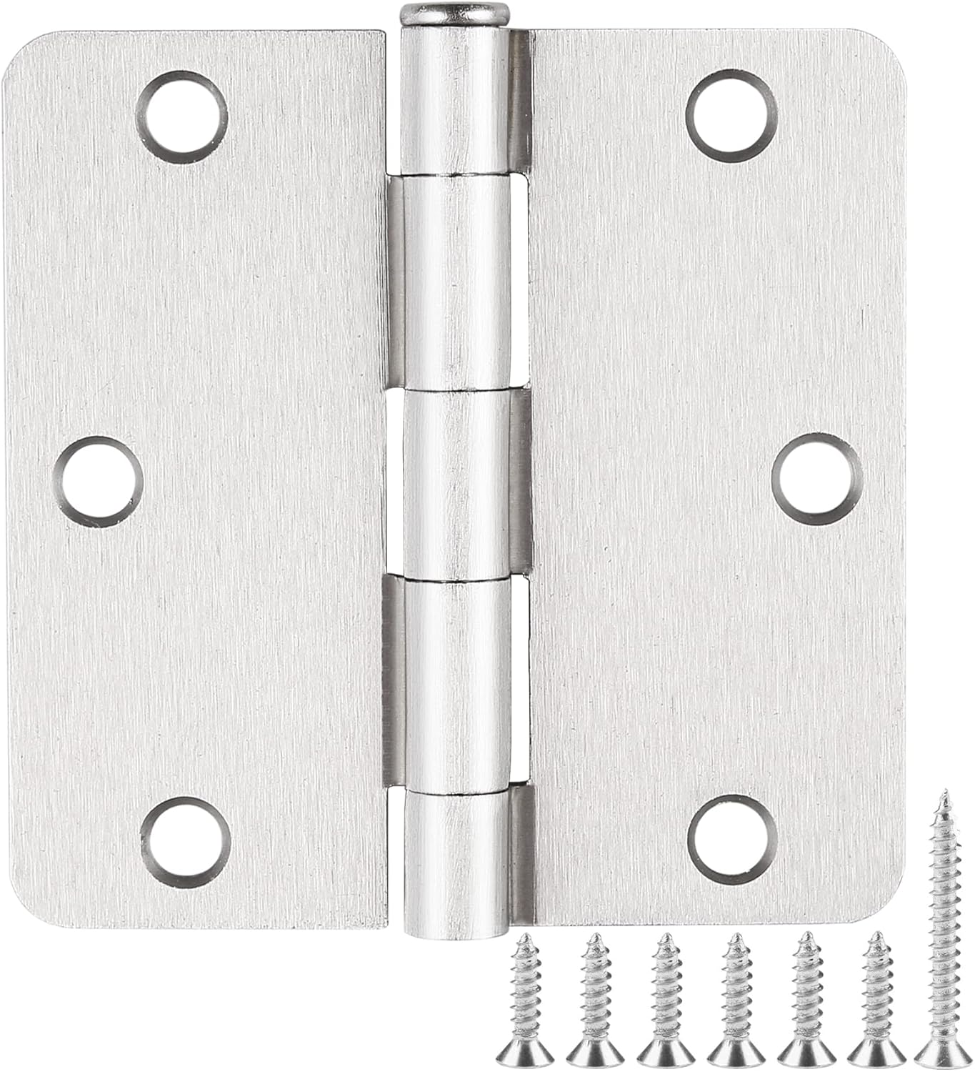 Paquete de 24 bisagras de puerta de níquel cepillado para puertas, bisagras de puerta interior de 3 12, bisagras de níquel satinado de 3.5 x 3.5