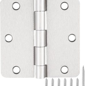 Paquete de 24 bisagras de puerta de níquel cepillado para puertas, bisagras de puerta interior de 3 12, bisagras de níquel satinado de 3.5 x 3.5 Paquete de 24 bisagras de puerta de níquel cepillado para puertas, bisagras de puerta interior de 3 12, bisagras de níquel satinado de 3.5 x 3.5