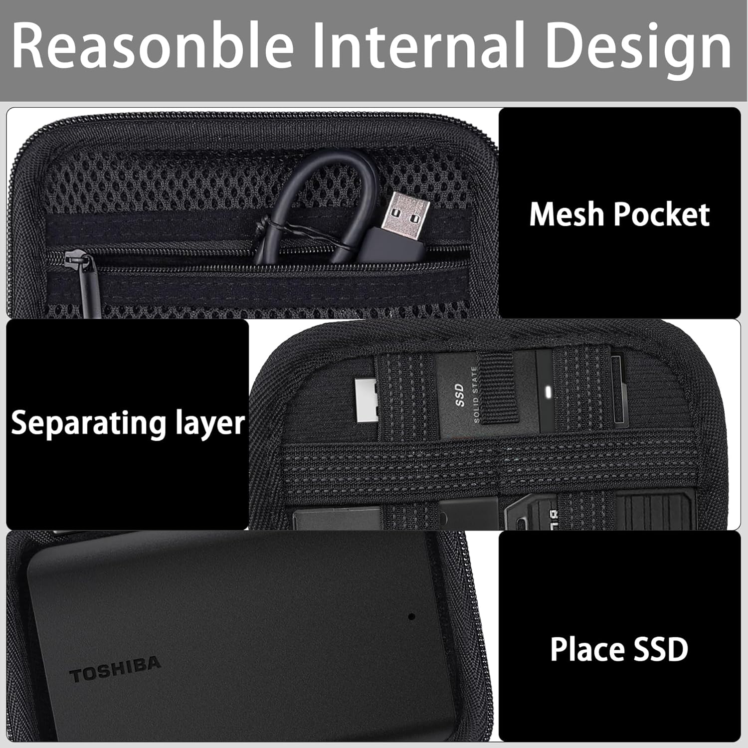 co2CREA Funda rígida compatible con tarjeta de expansión de almacenamiento Seagate Unidad de estado sólido SSD Disco duro externo HDD portátil