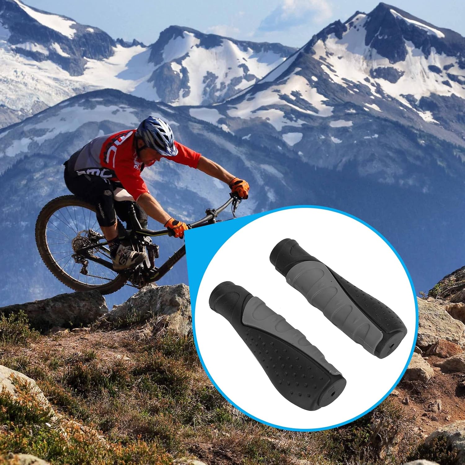 1 par de empuñaduras de bicicleta, agarres de goma antideslizantes para manija de bicicleta, empuñaduras ergonómicas de manillar de bicicleta,