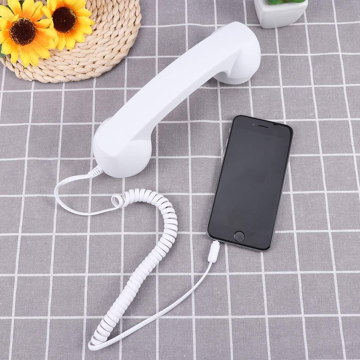 UKCOCO 0.138 in Universal Retro Teléfono Auricular, Sosteniendo Un Teléfono Celular Para Teléfono, Anti Receptores Para Teléfono