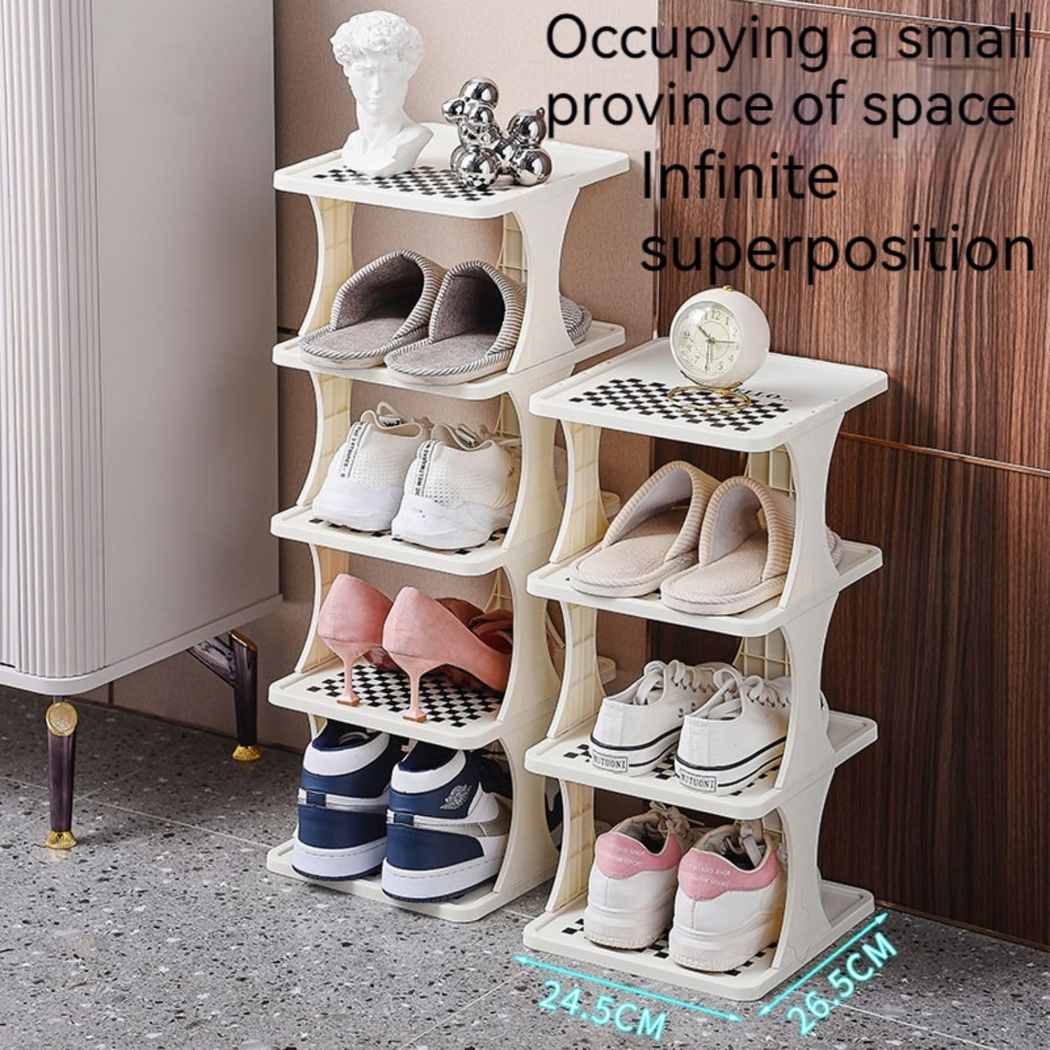 Organizador de zapatos de múltiples capas, estante estrecho para almacenamiento de zapatos, ahorro de espacio, zapatos de pie para esquina armario,